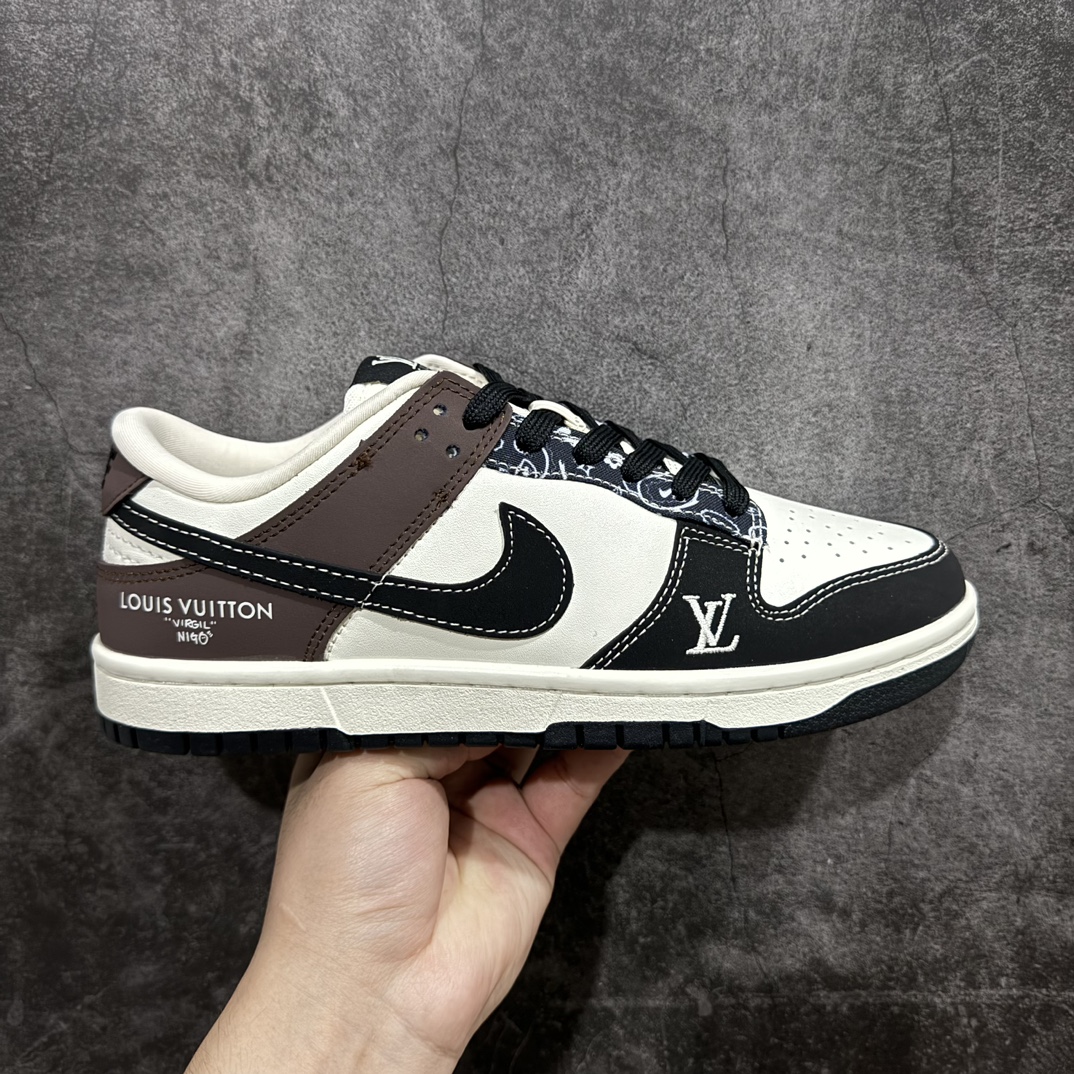 【定制版】Nk SB Dunk Low LV联名腰果花-棕色摩卡周年高端定制 低帮休闲板鞋 #高端定制鞋盒 原装头层材料 独家版型蒸餾加工大厂纯原品质出货 超高清洁度 皮料切割干净无任何毛边 细节完美 原厂OrthoLite（欧索莱）缓冲环保去味海绵鞋垫‼ 货号：QF1568-142  尺码：36 36.5 37.5 38 38.5 39 40 40.5 41 42 42.5 43 44 44.5 45 编码：QF280300-莆田鞋批发中心