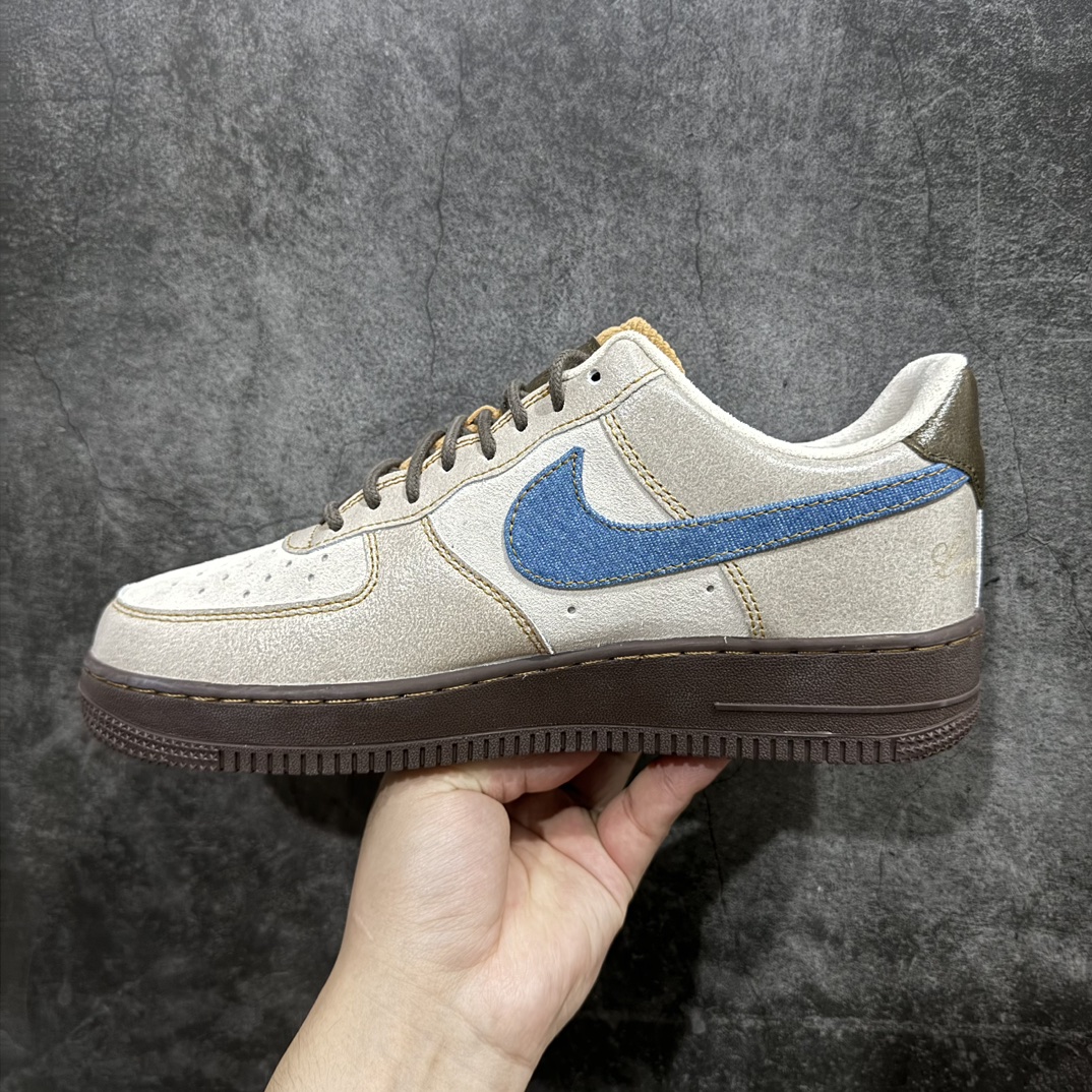 图片[2]-【公司级】Nike Air Force 1 Low 棕白蓝  货号：HQ3458n原厂冲刀皮料切割干净 无任何毛边 清洁度细节完美 做工细节全方位比对原鞋。 142 原楦原纸板 打造纯正空军 专注外贸渠道 全掌内置蜂窝气垫 原盒配件 原厂中底钢印、拉帮完美！全套原楦原模倾力打造完美版型！无解鞋型 原盒原配 超高清洁度 全鞋零毛边皮料切割！ 尺码：36-45（半） 编码：LF250260-莆田鞋批发中心