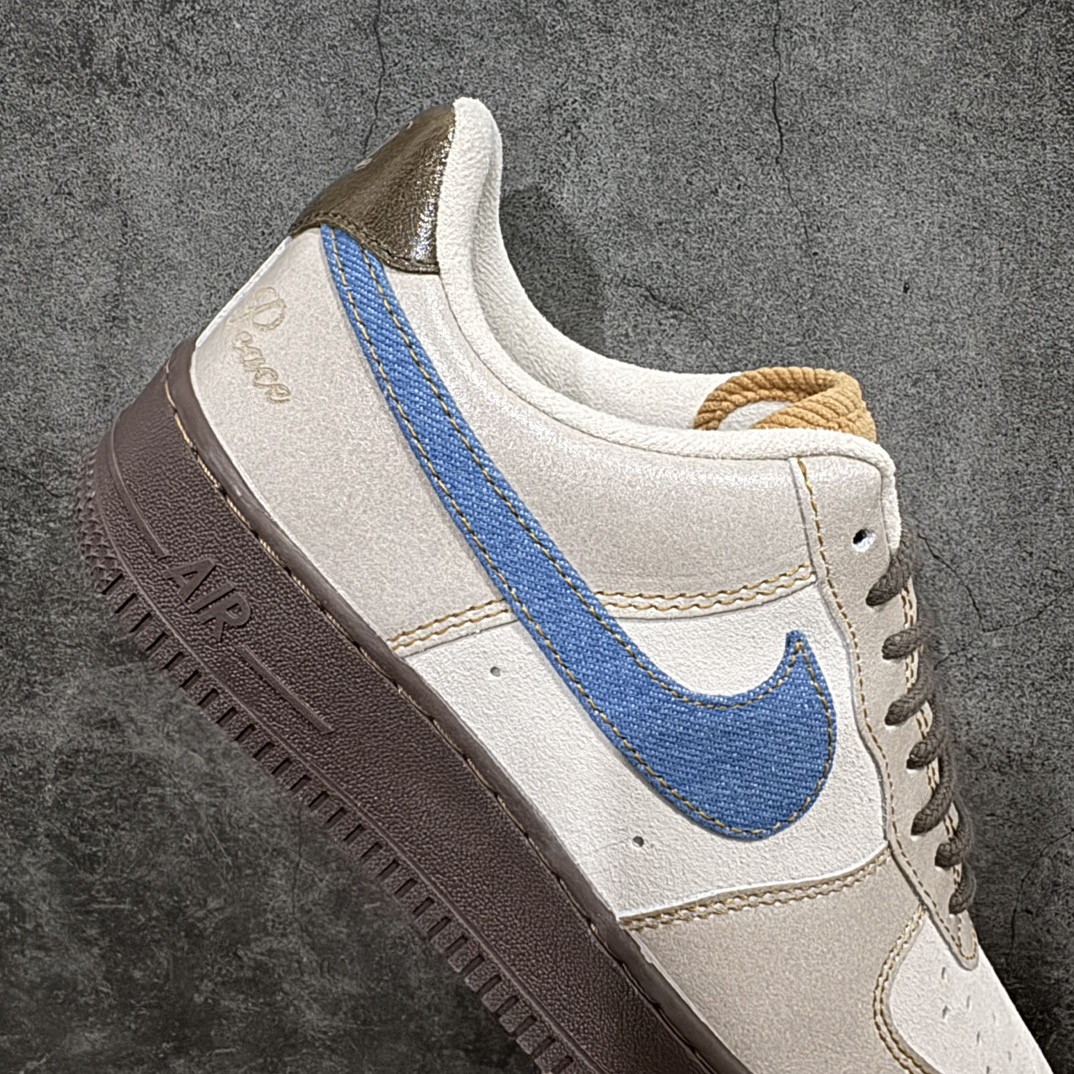 图片[7]-【公司级】Nike Air Force 1 Low 棕白蓝  货号：HQ3458n原厂冲刀皮料切割干净 无任何毛边 清洁度细节完美 做工细节全方位比对原鞋。 142 原楦原纸板 打造纯正空军 专注外贸渠道 全掌内置蜂窝气垫 原盒配件 原厂中底钢印、拉帮完美！全套原楦原模倾力打造完美版型！无解鞋型 原盒原配 超高清洁度 全鞋零毛边皮料切割！ 尺码：36-45（半） 编码：LF250260-莆田鞋批发中心