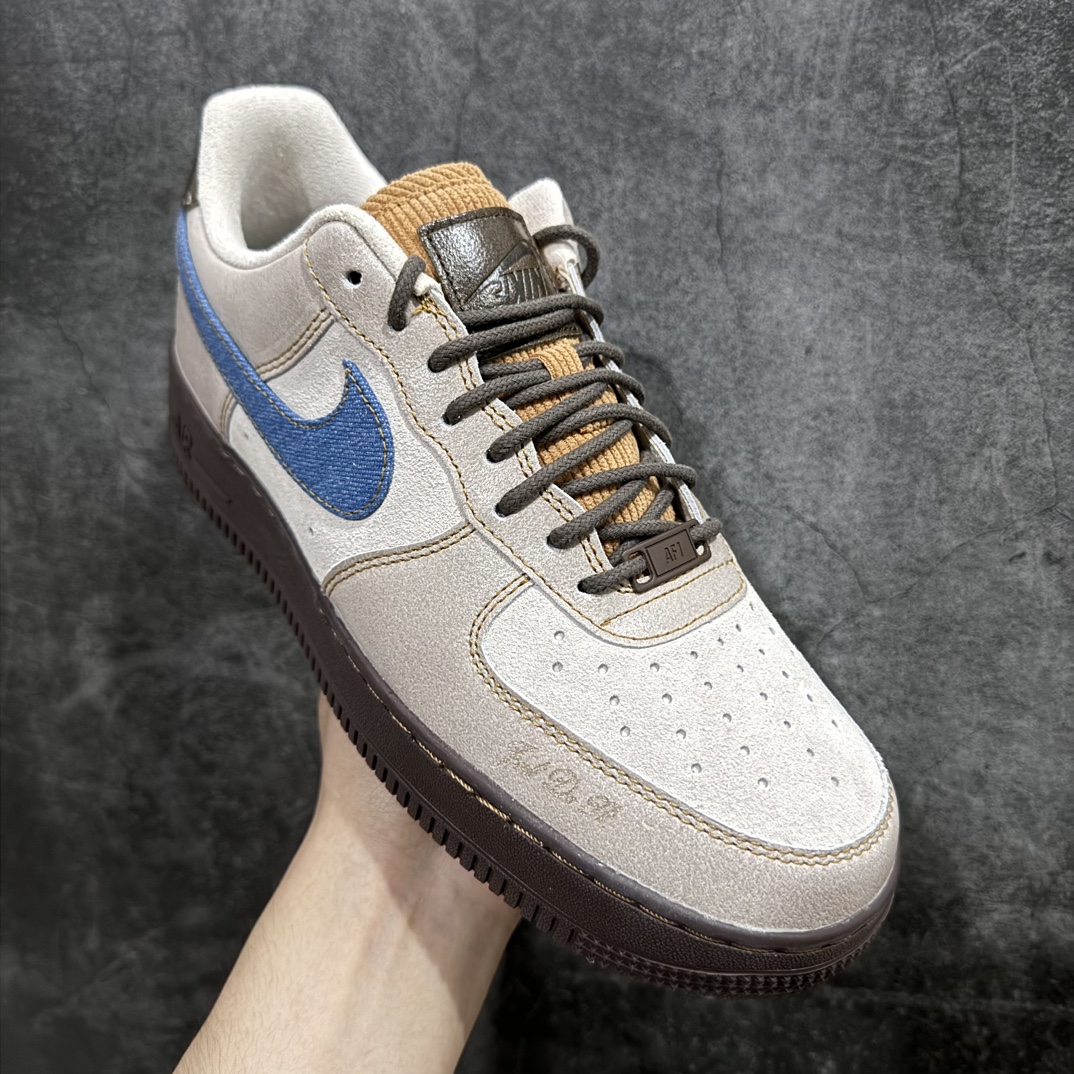 图片[3]-【公司级】Nike Air Force 1 Low 棕白蓝  货号：HQ3458n原厂冲刀皮料切割干净 无任何毛边 清洁度细节完美 做工细节全方位比对原鞋。 142 原楦原纸板 打造纯正空军 专注外贸渠道 全掌内置蜂窝气垫 原盒配件 原厂中底钢印、拉帮完美！全套原楦原模倾力打造完美版型！无解鞋型 原盒原配 超高清洁度 全鞋零毛边皮料切割！ 尺码：36-45（半） 编码：LF250260-莆田鞋批发中心