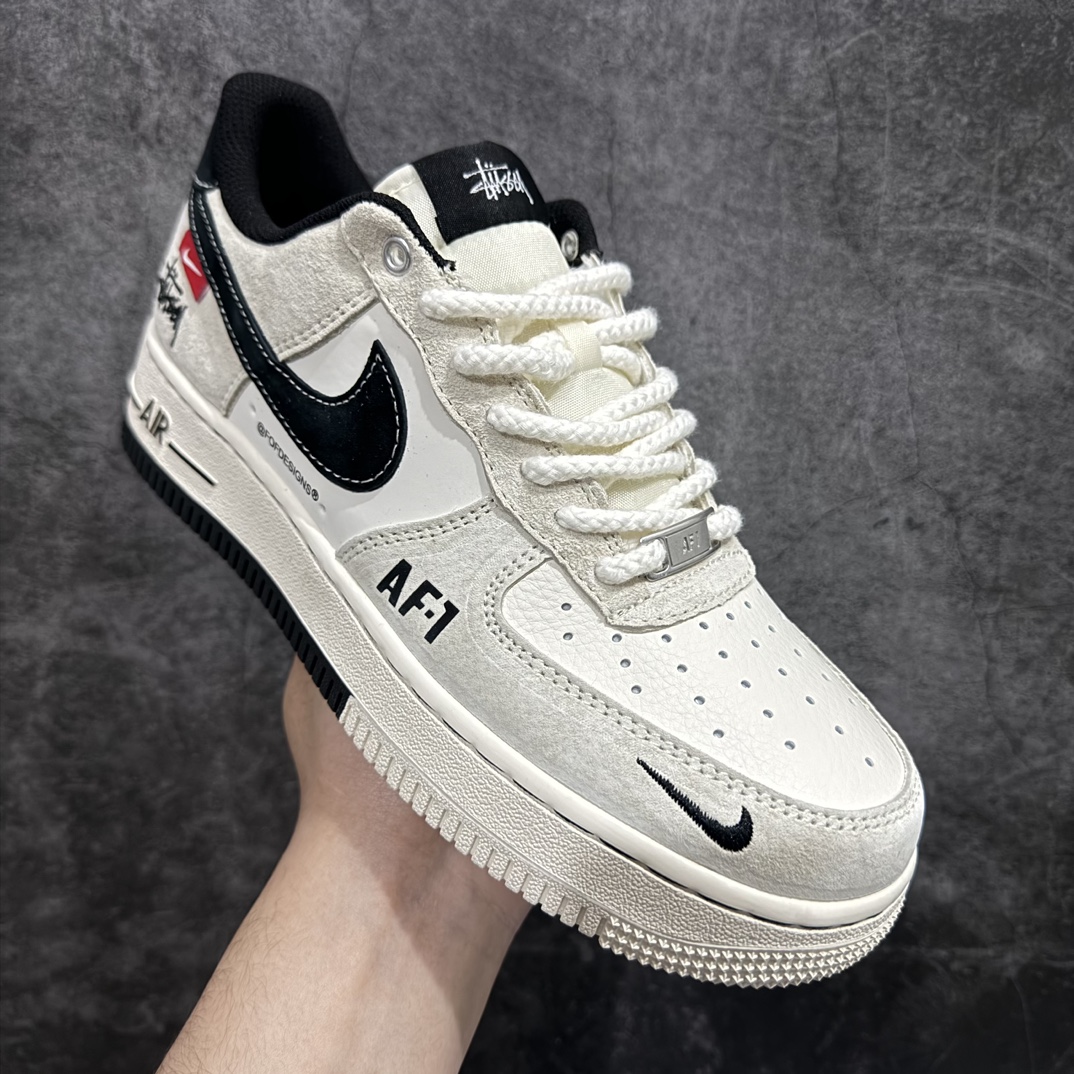 图片[3]-【公司级】Nk Air Force 1\’07 Low 斯图西联名-AF1米灰红标 空军一号 低帮休闲板鞋 SJ6698-009rn#原楦头原纸板 原装鞋盒 定制五金配件 内置全掌气垫 原厂鞋底 r 尺码：36 36.5 37.5 38 38.5 39 40 40.5 41 42 42.5 43 44 44.5 45 编码：HXS310320-莆田鞋批发中心