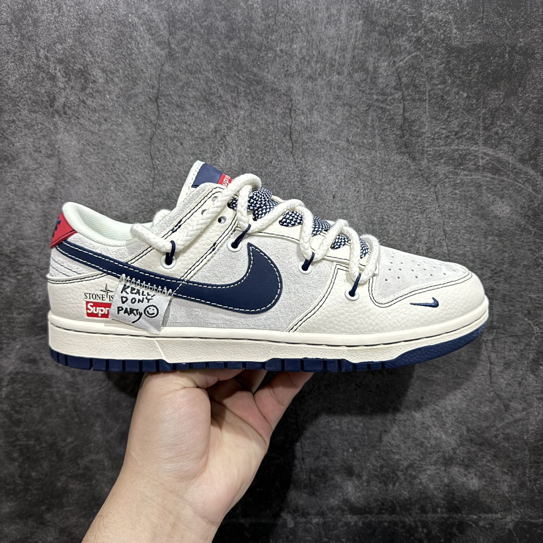 【定制版】Nk SB Dunk Low 石头岛系列-绑带贴布藏蓝勾 周年高端定制 低帮休闲板鞋 YX5066-201rn#定制鞋盒 大厂纯原品质出货 超高清洁度 皮料切割干净无任何毛边 细节完美 r 尺码：36 36.5 37.5 38 38.5 39 40 40.5 41 42 42.5 43 44 44.5 45  编码：HXS340360-莆田鞋批发中心