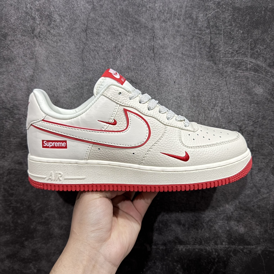 【定制版】Nk Air Force 1\’07 Low Supreme联名-白红 空军一号低帮休闲板鞋 DF0188-011rn#原楦头原纸板 原装鞋盒 定制五金配件 内置全掌气垫 原厂鞋底 r 尺码：36 36.5 37 38 38.5 39 40 40.5 41 42 42.5 43 44 44.5 45  编码：HXS310320-莆田鞋批发中心