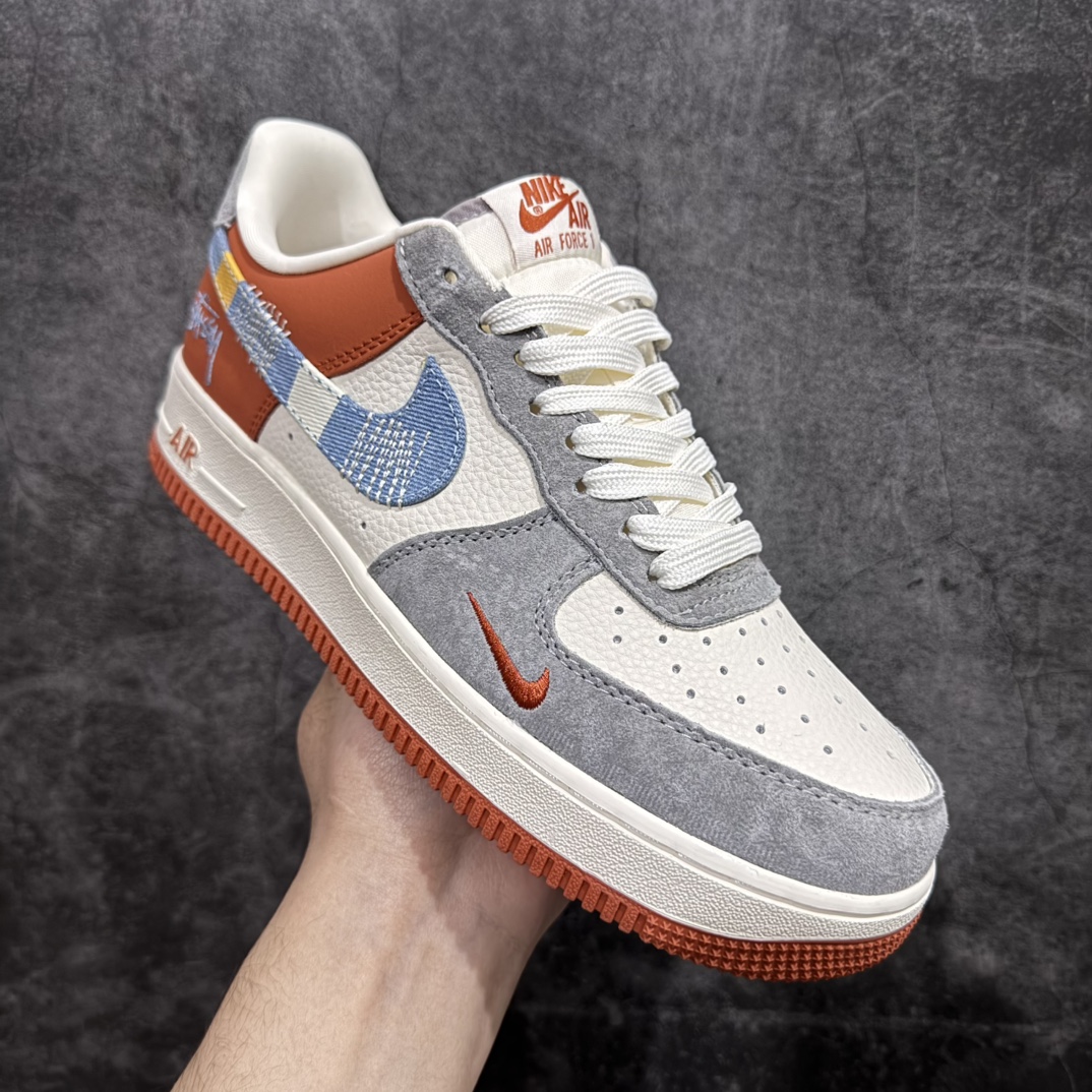 图片[3]-【定制版】Nk Air Force 1\’07 Low 斯图西联名-灰棕飞线 空军一号低帮休闲板鞋 KK1988-025rn#原楦头原纸板 原装鞋盒 定制五金配件 内置全掌气垫 原厂鞋底 r 尺码：36 36.5 37 38 38.5 39 40 40.5 41 42 42.5 43 44 44.5 45  编码：HXS310320-莆田鞋批发中心