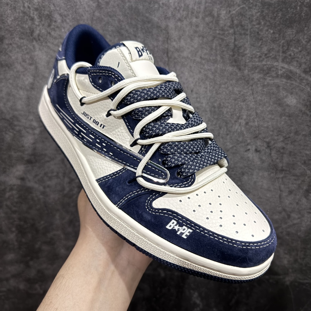 图片[3]-【定制版】Bape x Air Jordan 1 Low 克莱因蓝抽绳n此款主张打破传统的工业化流水线设计限制，以Made by ideas的超级创意为理念，集结众多潮流设计师，结合时下最ing潮流风尚，为潮流爱好者打造彰品自我的专属潮品。同时尊重每个年轻人对于潮流的理解与选择，主张“让每个年轻人塑造自己的潮流”。 货号：XS3168-201 Size：36 36.5 37.5 38 38.5 39 40 40.5 41 42 42.5 43 44 44.5 45 编码：HXS340360-莆田鞋批发中心