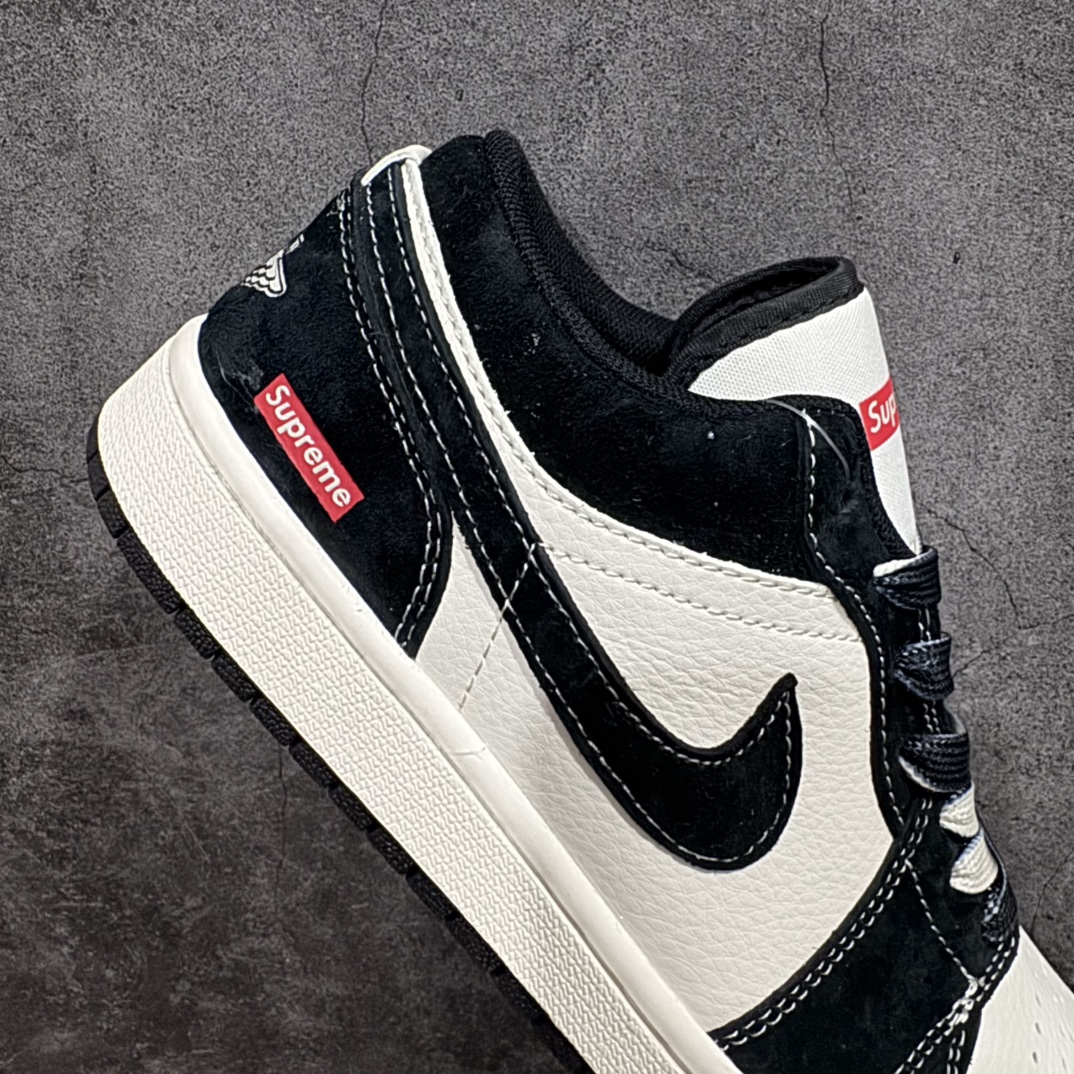 图片[7]-【定制版】Air Jordan 1 Low AJ1 乔1 Supreme联名-黑白双拼 高端定制 低帮复古篮球鞋 SJ9950-021n定制鞋盒 大厂纯原品质出货 超高清洁度 皮料切割干净无任何毛边 细节完美  尺码：36 36.5 37.5 38 38.5 39 40 40.5 41 42 42.5 43 44 44.5 45  编码：HXS320340-莆田鞋批发中心