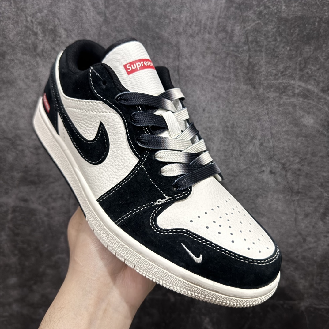 图片[3]-【定制版】Air Jordan 1 Low AJ1 乔1 Supreme联名-黑白双拼 高端定制 低帮复古篮球鞋 SJ9950-021n定制鞋盒 大厂纯原品质出货 超高清洁度 皮料切割干净无任何毛边 细节完美  尺码：36 36.5 37.5 38 38.5 39 40 40.5 41 42 42.5 43 44 44.5 45  编码：HXS320340-莆田鞋批发中心