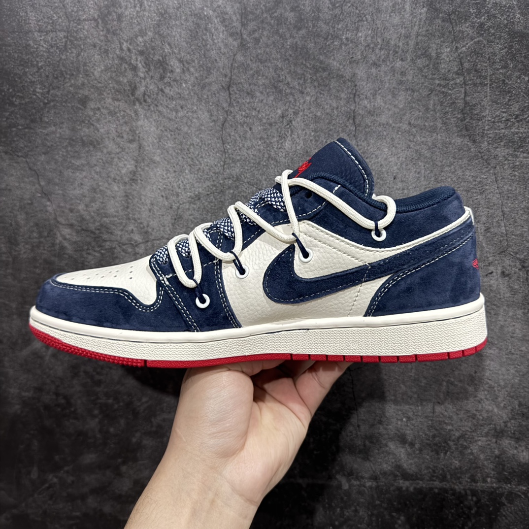 图片[2]-【定制版】Nike Jordan Air Jordan 1“斯图西联名——蓝红抽绳”  高端定制 低帮 复古 减震 防滑 耐磨 篮球鞋  定制鞋盒 大厂纯原品质出货 超高清洁度 皮料切割干净无任何毛边 细节完美 货号：SJ9950-049n Size:36 36.5 37.5 38 38.5 39 40 40.5 41 42 42.5 43 44 44.5 45 编码：HXS340360-莆田鞋批发中心