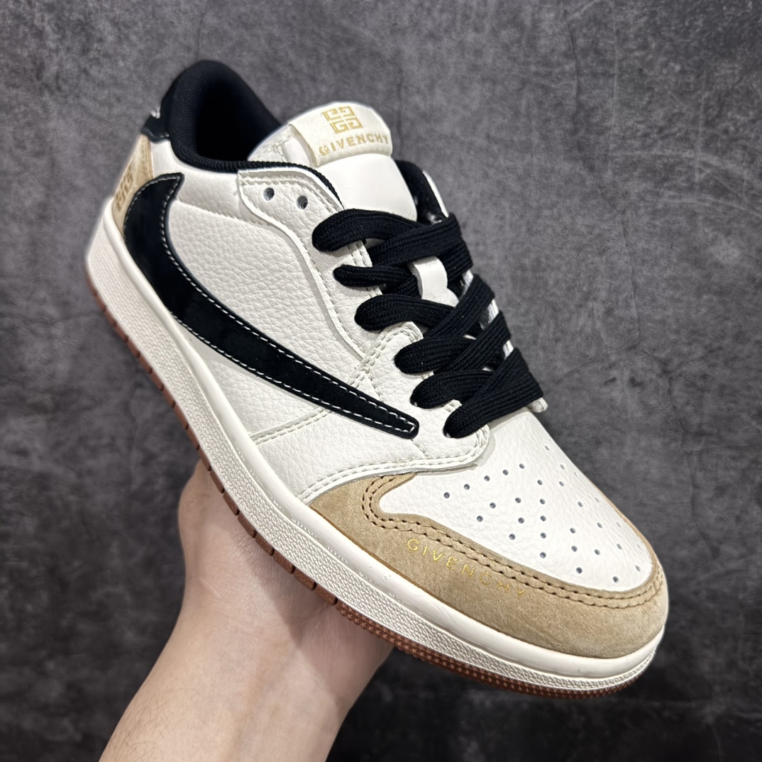 图片[3]-【定制版】Travis Scott x Fragment Design x Jordan Air Jordan 1 Low OG SP  “纪梵希联名——黑棕”  多方联名合作融合了Travis Scott 独特的音乐风格，藤原浩个性的设计风格以及Jordan品牌的经典元素 使其成为一双具有独特身份和价值的鞋子 清新而立体的外观加上联名标识更突出了其独特身份 这种配色方案显示出活力和时尚感 在视觉上引人注目  鞋身的质感和细腻的细节处理使其显得高端而格调十足  这款“倒钩”联名是设计与创意完美结合  融合多方的个性风格是一款备受瞩目的潮流鞋款  低帮休闲板鞋 定制鞋盒 大厂纯原品质出货 超高清洁度 皮料切割干净无任何毛边 细节完美 货号:XS3086-005n Size:36 36.5 37.5 38 38.5 39 40 40.5 41 42 42.5 43 44 44.5 45 编码：HXS320340-莆田鞋批发中心