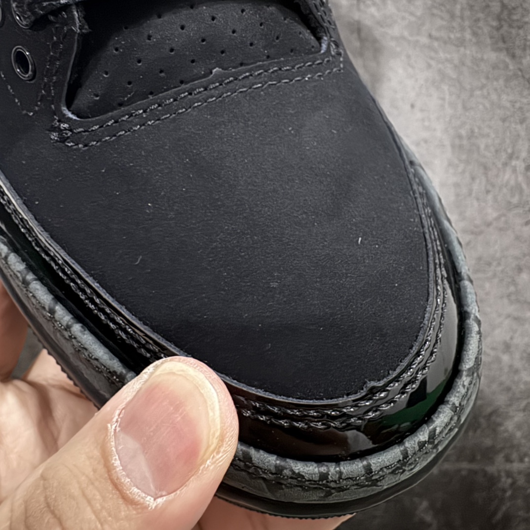 图片[5]-【X版纯原】Jordan Air Jordan 3 Retro Black Cat 舒适百搭 中帮 复古篮球鞋 男款 黑猫 货号CT8532-001n知名纯原大厂出品n原纸板楦头开发 进口头层皮料完美鞋型匹配公司货 正确鞋舌立体高频最新原厂底模 大底卡色咬花完美 鞋柜必备鞋款 终端现货供应  尺码40-47.5 编码：X10460480-莆田鞋批发中心