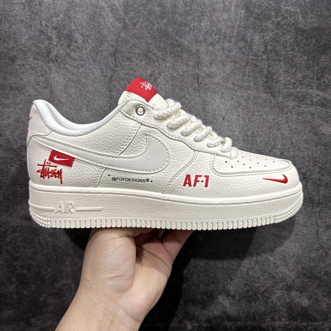 【公司级】Nk Air Force 1\’07 Low 斯图西联名-AF1米白红标 空军一号 低帮休闲板鞋 SJ6698-016rn原楦头原纸板 原装鞋盒 定制五金配件 内置全掌气垫 原厂鞋底 r 尺码：36 36.5 37.5 38 38.5 39 40 40.5 41 42 42.5 43 44 44.5 45  编码：HXS310320-莆田鞋批发中心