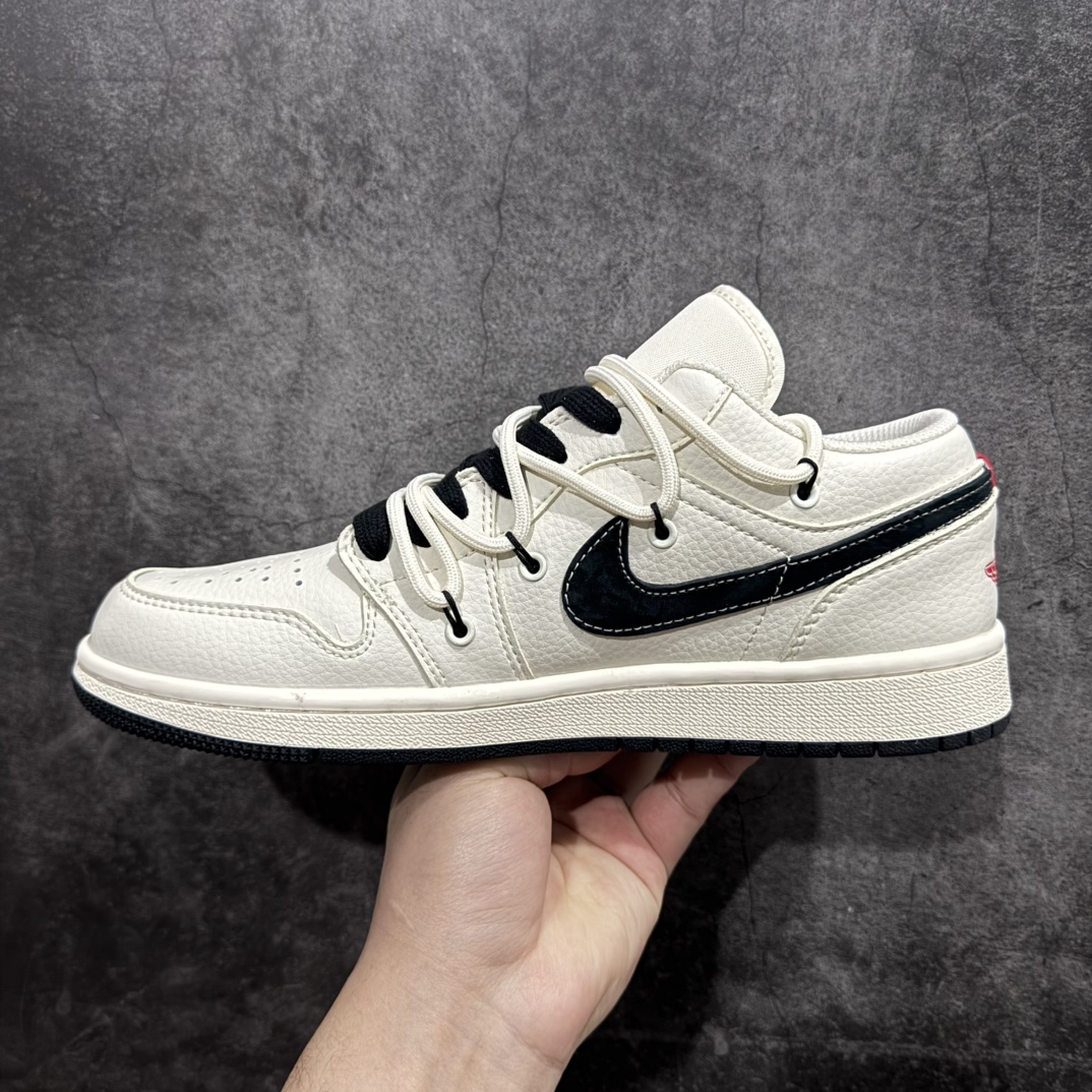 图片[2]-【定制版】Nike Jordan Air Jordan 1“川久保玲联名—米黑白”  高端定制 低帮 复古 减震 防滑 耐磨 篮球鞋  定制鞋盒 大厂纯原品质出货 超高清洁度 皮料切割干净无任何毛边 细节完美货号：SJ9950-014nSize:36 36.5 37.5 38 38.5 39 40 40.5 41 42 42.5 43 44 44.5 45 编码：HXS280300-莆田鞋批发中心