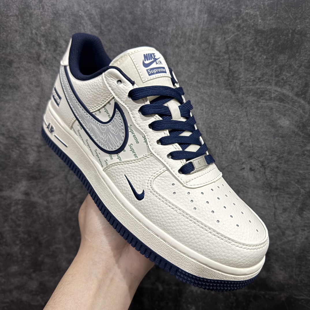 图片[3]-【定制版】Nk Air Force 1\’07 Low Supreme联名-米蓝重影勾 空军一号 低帮休闲板鞋 XZ6188-989rn#原楦头原纸板 原装鞋盒 定制五金配件 内置全掌气垫 原厂鞋底 r 尺码：36 36.5 37.5 38 38.5 39 40 40.5 41 42 42.5 43 44 44.5 45  编码：HXS310320-莆田鞋批发中心