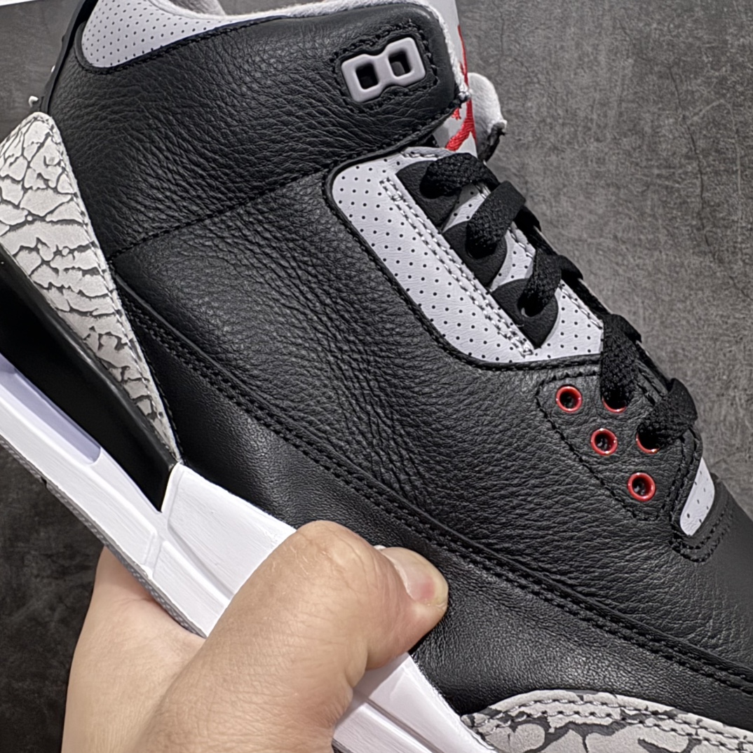 图片[5]-【LW版本】Air Jordan 3 OG “Black Cement” 2024版aj3黑水泥出货  货号：DN3707-010nn原厂皮料 原装细纹磨砂爆裂纹n原楦原纸板开发 确保原汁原味原厂皮料质感色泽绝无偏差完美中底拉帮 原厂中底钢印 原档案大底 如假白送 大底纹路气垫通透度PU的回弹性均百分百还原原厂电绣鞋舌飞人刺绣针数立体讲究精细欢迎对比正品原鞋  尺码：36-48.5男女鞋 编码：X10450480-莆田鞋批发中心