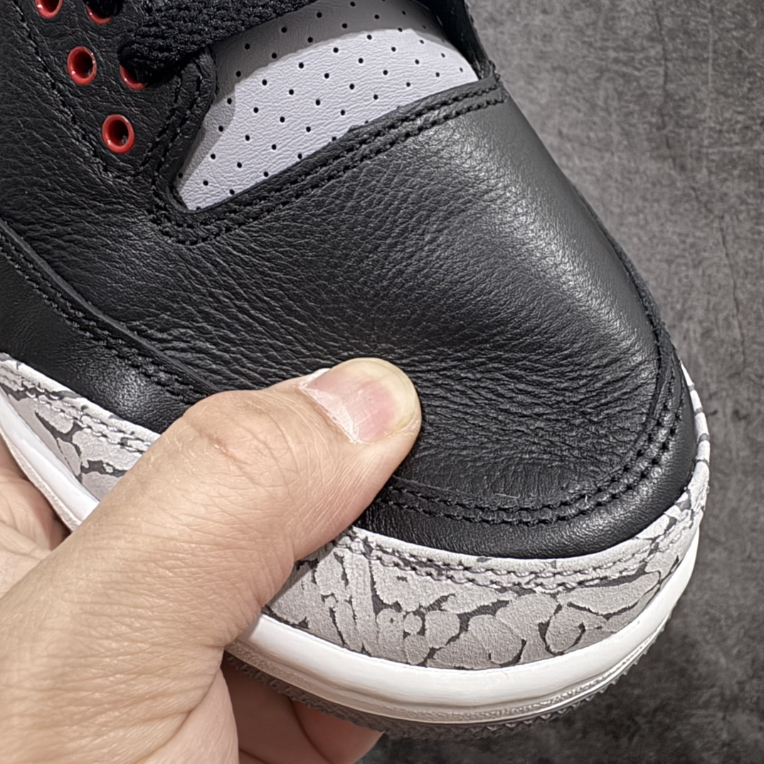 图片[6]-【LW版本】Air Jordan 3 OG “Black Cement” 2024版aj3黑水泥出货  货号：DN3707-010nn原厂皮料 原装细纹磨砂爆裂纹n原楦原纸板开发 确保原汁原味原厂皮料质感色泽绝无偏差完美中底拉帮 原厂中底钢印 原档案大底 如假白送 大底纹路气垫通透度PU的回弹性均百分百还原原厂电绣鞋舌飞人刺绣针数立体讲究精细欢迎对比正品原鞋  尺码：36-48.5男女鞋 编码：X10450480-莆田鞋批发中心