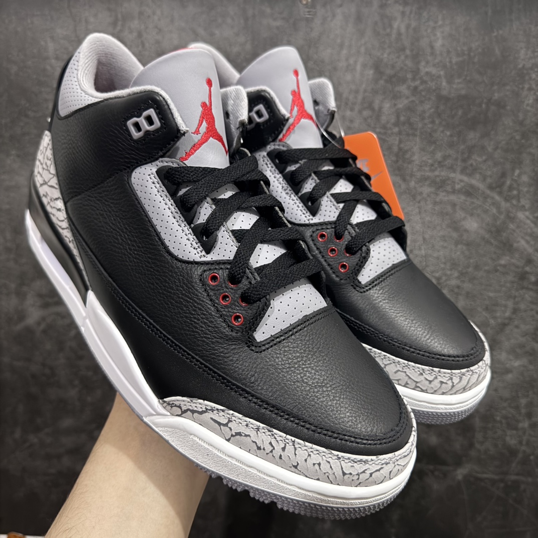 【LW版本】Air Jordan 3 OG “Black Cement” 2024版aj3黑水泥出货  货号：DN3707-010nn原厂皮料 原装细纹磨砂爆裂纹n原楦原纸板开发 确保原汁原味原厂皮料质感色泽绝无偏差完美中底拉帮 原厂中底钢印 原档案大底 如假白送 大底纹路气垫通透度PU的回弹性均百分百还原原厂电绣鞋舌飞人刺绣针数立体讲究精细欢迎对比正品原鞋  尺码：36-48.5男女鞋 编码：X10450480-莆田鞋批发中心