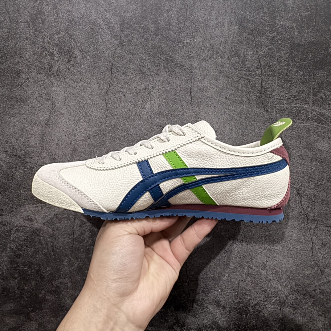 图片[2]-【MOK纯原】Asics Onitsuka Tiger MEXICO 66 亚瑟士鬼冢虎复古经典板鞋n市场最强版本 每个配色均购入原鞋校对 真正原厂头层牛皮 如假包赔 纹路、色泽、皮心颜色 质感百分百还原 海外订单工厂出品 超成熟稳定的做工品控 原装全套纸板楦头开发 原汁原味 完美呈现版型 私模正确鞋底咬花纹路 一比一鞋头弧度高度鞋身弧度 绝不口嗨 细节品控鞋型随意秒杀市面 原档咬花纹路私模大底 一个单元有六个三角形 总体形拼接呈现花瓣状 官方四联吊牌 原装Ortholite轻量化鞋垫 原盒原配 质保卡 说明书 钢印防尘纸  纸板中底带钢印 乳胶组合鞋垫 支持全方位的对比专柜 产品从款式颜色造型上体现出追求舒适和细节的完美 鞋类更是推崇手工制作的严谨与完美 融舒适性与可穿性的设计风格 注重细节的完美和别致魅力 既保持稳重 又不失轻松的时尚感 尺码：36 37 37.5 38 39 39.5 40 40.5 41.5 42 42.5 43.5 44 45 46 编码：WE230260-莆田鞋批发中心