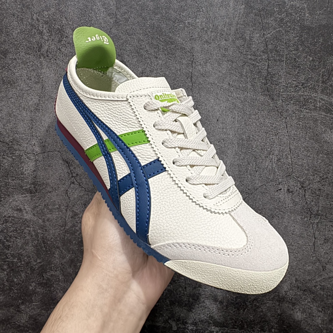 图片[3]-【MOK纯原】Asics Onitsuka Tiger MEXICO 66 亚瑟士鬼冢虎复古经典板鞋n市场最强版本 每个配色均购入原鞋校对 真正原厂头层牛皮 如假包赔 纹路、色泽、皮心颜色 质感百分百还原 海外订单工厂出品 超成熟稳定的做工品控 原装全套纸板楦头开发 原汁原味 完美呈现版型 私模正确鞋底咬花纹路 一比一鞋头弧度高度鞋身弧度 绝不口嗨 细节品控鞋型随意秒杀市面 原档咬花纹路私模大底 一个单元有六个三角形 总体形拼接呈现花瓣状 官方四联吊牌 原装Ortholite轻量化鞋垫 原盒原配 质保卡 说明书 钢印防尘纸  纸板中底带钢印 乳胶组合鞋垫 支持全方位的对比专柜 产品从款式颜色造型上体现出追求舒适和细节的完美 鞋类更是推崇手工制作的严谨与完美 融舒适性与可穿性的设计风格 注重细节的完美和别致魅力 既保持稳重 又不失轻松的时尚感 尺码：36 37 37.5 38 39 39.5 40 40.5 41.5 42 42.5 43.5 44 45 46 编码：WE230260-莆田鞋批发中心