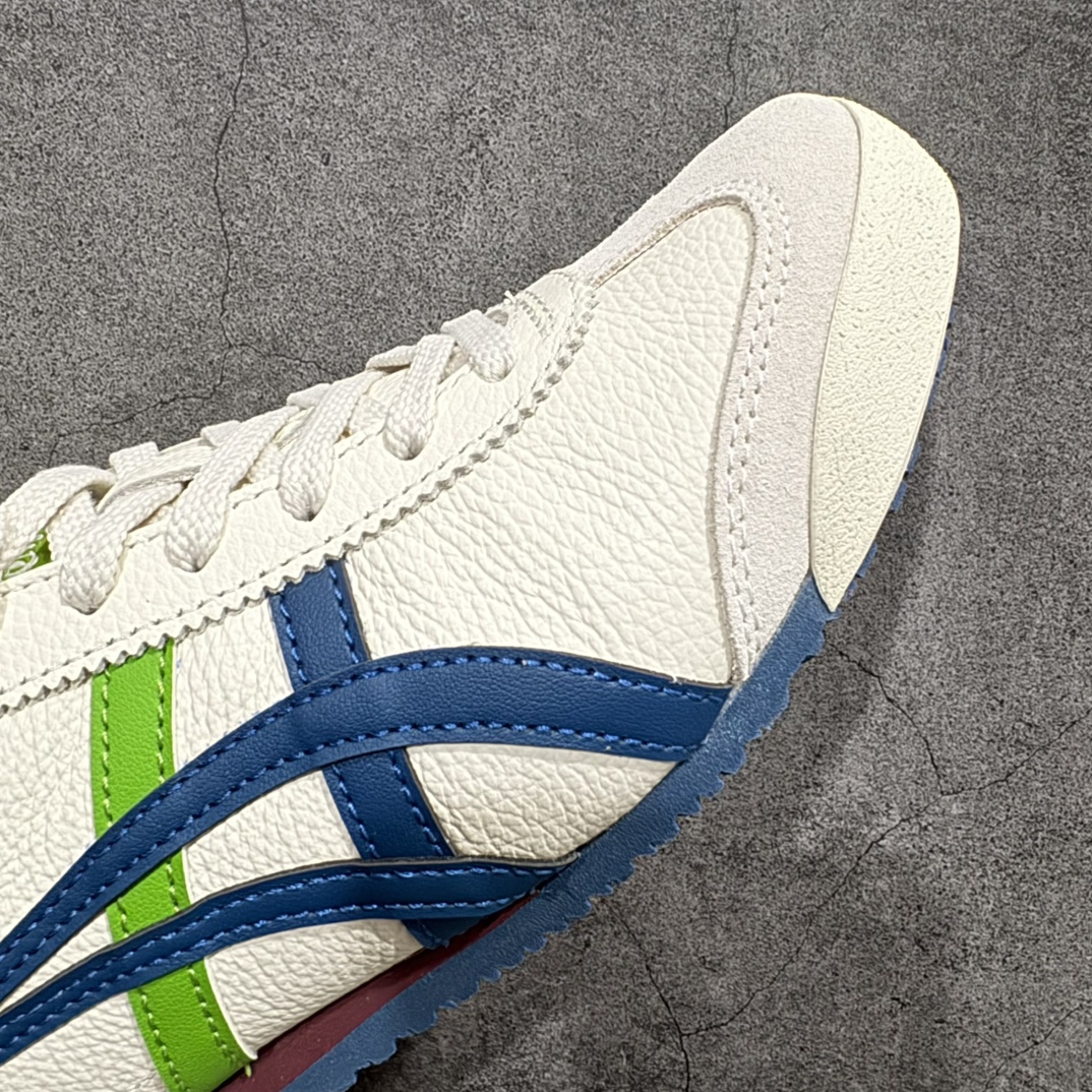 图片[6]-【MOK纯原】Asics Onitsuka Tiger MEXICO 66 亚瑟士鬼冢虎复古经典板鞋n市场最强版本 每个配色均购入原鞋校对 真正原厂头层牛皮 如假包赔 纹路、色泽、皮心颜色 质感百分百还原 海外订单工厂出品 超成熟稳定的做工品控 原装全套纸板楦头开发 原汁原味 完美呈现版型 私模正确鞋底咬花纹路 一比一鞋头弧度高度鞋身弧度 绝不口嗨 细节品控鞋型随意秒杀市面 原档咬花纹路私模大底 一个单元有六个三角形 总体形拼接呈现花瓣状 官方四联吊牌 原装Ortholite轻量化鞋垫 原盒原配 质保卡 说明书 钢印防尘纸  纸板中底带钢印 乳胶组合鞋垫 支持全方位的对比专柜 产品从款式颜色造型上体现出追求舒适和细节的完美 鞋类更是推崇手工制作的严谨与完美 融舒适性与可穿性的设计风格 注重细节的完美和别致魅力 既保持稳重 又不失轻松的时尚感 尺码：36 37 37.5 38 39 39.5 40 40.5 41.5 42 42.5 43.5 44 45 46 编码：WE230260-莆田鞋批发中心