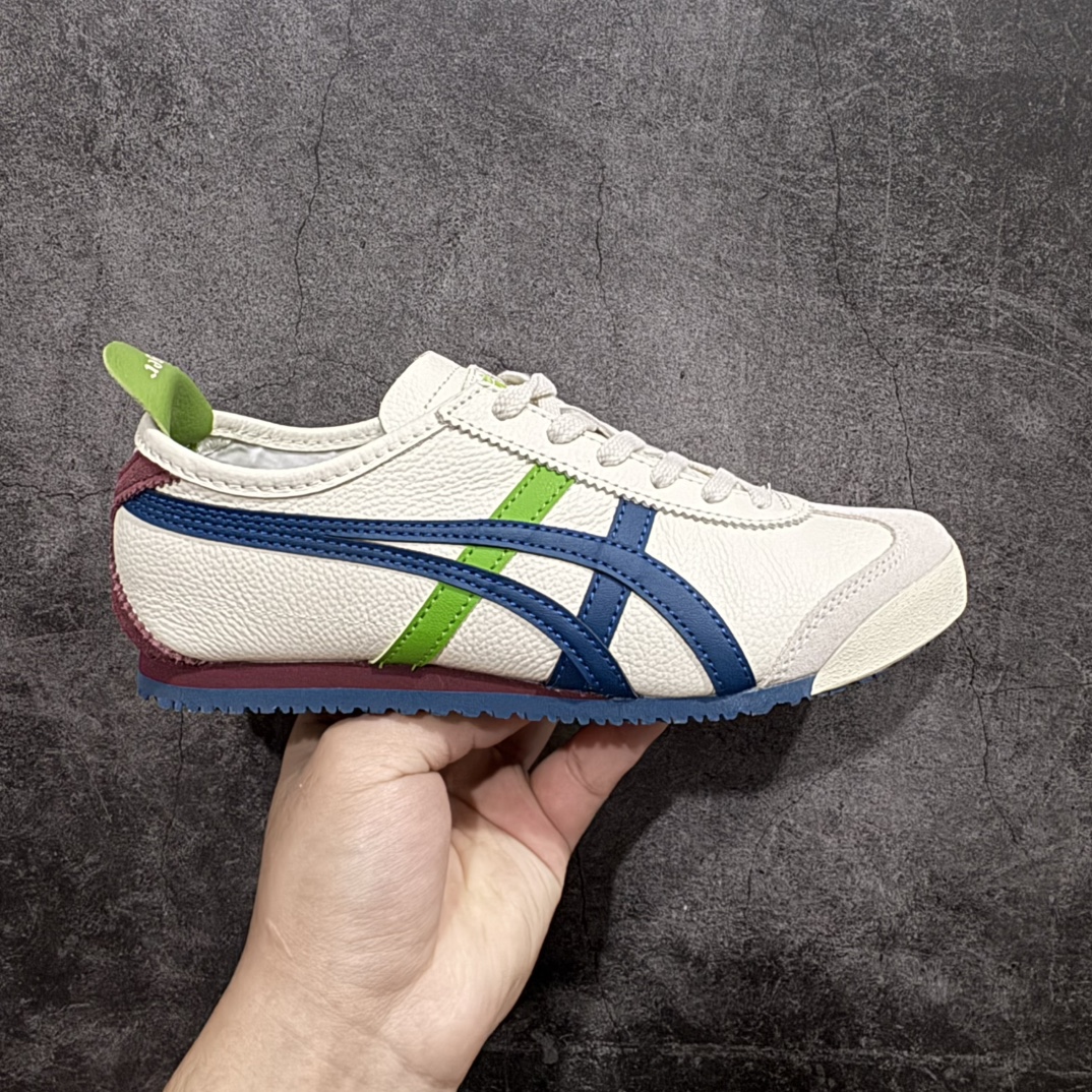 【MOK纯原】Asics Onitsuka Tiger MEXICO 66 亚瑟士鬼冢虎复古经典板鞋n市场最强版本 每个配色均购入原鞋校对 真正原厂头层牛皮 如假包赔 纹路、色泽、皮心颜色 质感百分百还原 海外订单工厂出品 超成熟稳定的做工品控 原装全套纸板楦头开发 原汁原味 完美呈现版型 私模正确鞋底咬花纹路 一比一鞋头弧度高度鞋身弧度 绝不口嗨 细节品控鞋型随意秒杀市面 原档咬花纹路私模大底 一个单元有六个三角形 总体形拼接呈现花瓣状 官方四联吊牌 原装Ortholite轻量化鞋垫 原盒原配 质保卡 说明书 钢印防尘纸  纸板中底带钢印 乳胶组合鞋垫 支持全方位的对比专柜 产品从款式颜色造型上体现出追求舒适和细节的完美 鞋类更是推崇手工制作的严谨与完美 融舒适性与可穿性的设计风格 注重细节的完美和别致魅力 既保持稳重 又不失轻松的时尚感 尺码：36 37 37.5 38 39 39.5 40 40.5 41.5 42 42.5 43.5 44 45 46 编码：WE230260-莆田鞋批发中心