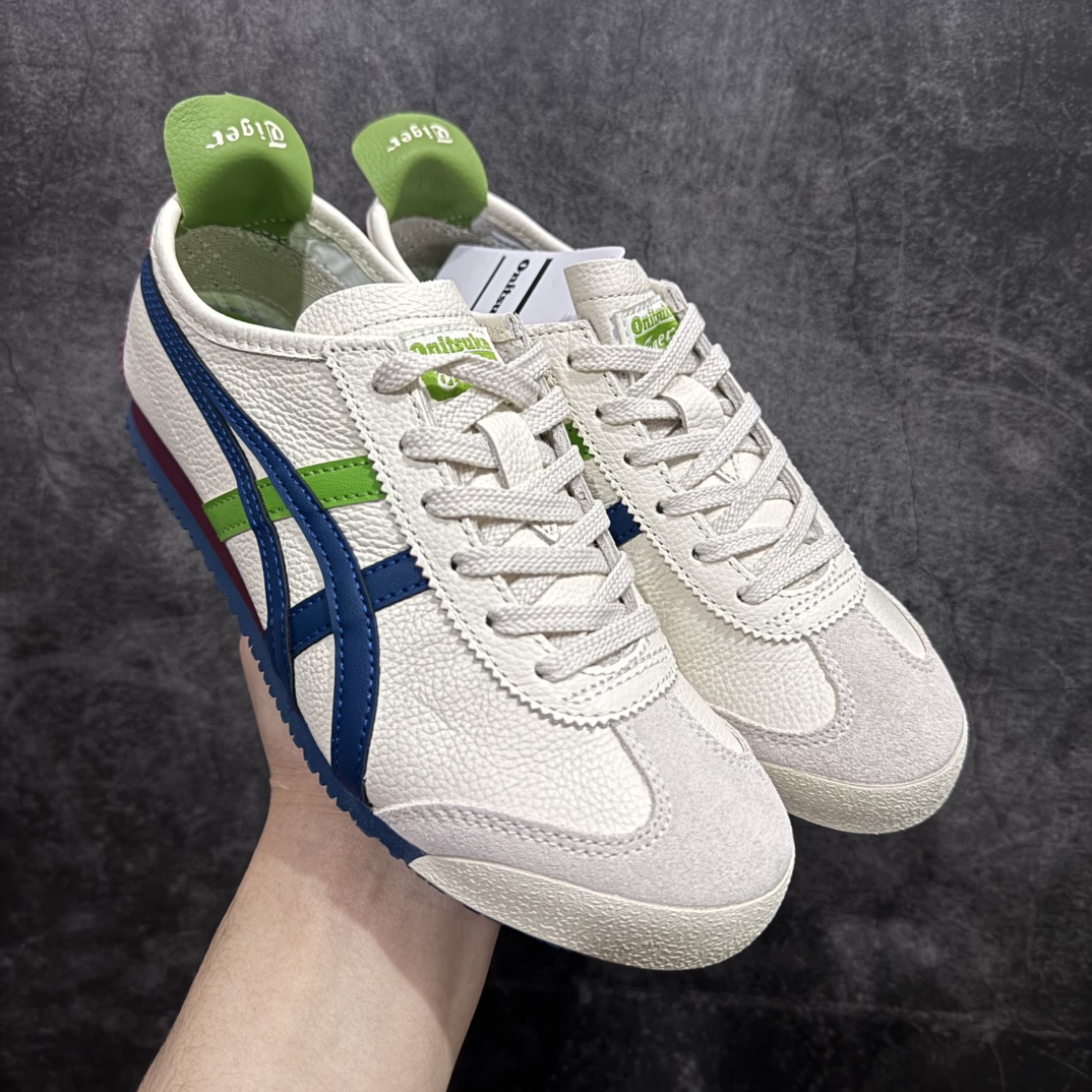 【MOK纯原】Asics Onitsuka Tiger MEXICO 66 亚瑟士鬼冢虎复古经典板鞋n市场最强版本 每个配色均购入原鞋校对 真正原厂头层牛皮 如假包赔 纹路、色泽、皮心颜色 质感百分百还原 海外订单工厂出品 超成熟稳定的做工品控 原装全套纸板楦头开发 原汁原味 完美呈现版型 私模正确鞋底咬花纹路 一比一鞋头弧度高度鞋身弧度 绝不口嗨 细节品控鞋型随意秒杀市面 原档咬花纹路私模大底 一个单元有六个三角形 总体形拼接呈现花瓣状 官方四联吊牌 原装Ortholite轻量化鞋垫 原盒原配 质保卡 说明书 钢印防尘纸  纸板中底带钢印 乳胶组合鞋垫 支持全方位的对比专柜 产品从款式颜色造型上体现出追求舒适和细节的完美 鞋类更是推崇手工制作的严谨与完美 融舒适性与可穿性的设计风格 注重细节的完美和别致魅力 既保持稳重 又不失轻松的时尚感 尺码：36 37 37.5 38 39 39.5 40 40.5 41.5 42 42.5 43.5 44 45 46 编码：WE230260-莆田鞋批发中心