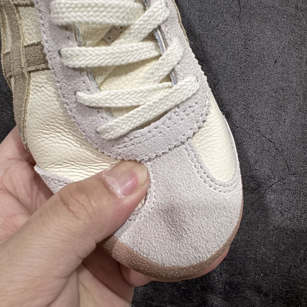 图片[5]-【MOK纯原】Asics Onitsuka Tiger MEXICO 66 亚瑟士鬼冢虎复古经典板鞋n市场最强版本 每个配色均购入原鞋校对 真正原厂头层牛皮 如假包赔 纹路、色泽、皮心颜色 质感百分百还原 海外订单工厂出品 超成熟稳定的做工品控 原装全套纸板楦头开发 原汁原味 完美呈现版型 私模正确鞋底咬花纹路 一比一鞋头弧度高度鞋身弧度 绝不口嗨 细节品控鞋型随意秒杀市面 原档咬花纹路私模大底 一个单元有六个三角形 总体形拼接呈现花瓣状 官方四联吊牌 原装Ortholite轻量化鞋垫 原盒原配 质保卡 说明书 钢印防尘纸  纸板中底带钢印 乳胶组合鞋垫 支持全方位的对比专柜 产品从款式颜色造型上体现出追求舒适和细节的完美 鞋类更是推崇手工制作的严谨与完美 融舒适性与可穿性的设计风格 注重细节的完美和别致魅力 既保持稳重 又不失轻松的时尚感 尺码：36 37 37.5 38 39 39.5 40 40.5 41.5 42 42.5 43.5 44 45 46 编码：WE230260-莆田鞋批发中心