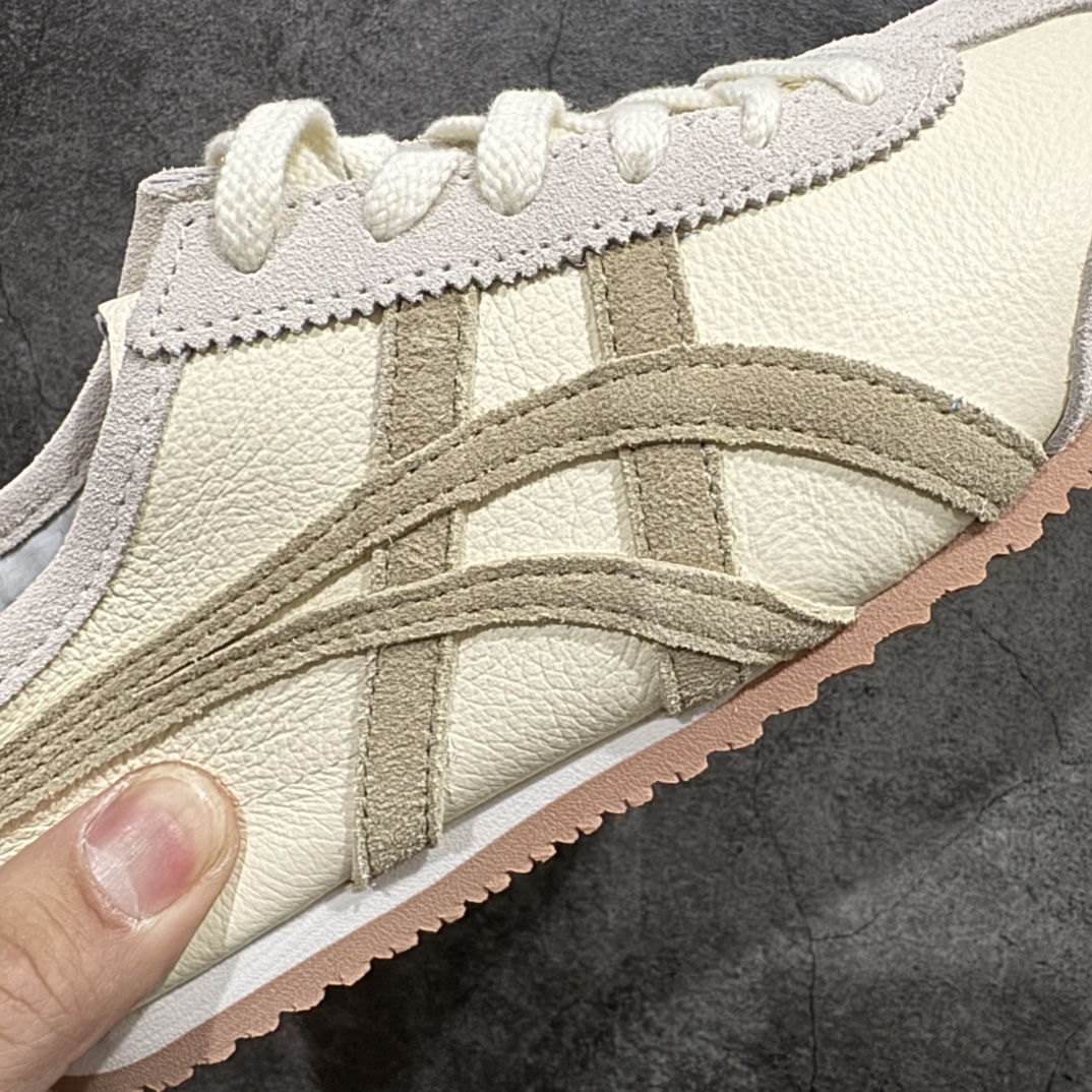 图片[4]-【MOK纯原】Asics Onitsuka Tiger MEXICO 66 亚瑟士鬼冢虎复古经典板鞋n市场最强版本 每个配色均购入原鞋校对 真正原厂头层牛皮 如假包赔 纹路、色泽、皮心颜色 质感百分百还原 海外订单工厂出品 超成熟稳定的做工品控 原装全套纸板楦头开发 原汁原味 完美呈现版型 私模正确鞋底咬花纹路 一比一鞋头弧度高度鞋身弧度 绝不口嗨 细节品控鞋型随意秒杀市面 原档咬花纹路私模大底 一个单元有六个三角形 总体形拼接呈现花瓣状 官方四联吊牌 原装Ortholite轻量化鞋垫 原盒原配 质保卡 说明书 钢印防尘纸  纸板中底带钢印 乳胶组合鞋垫 支持全方位的对比专柜 产品从款式颜色造型上体现出追求舒适和细节的完美 鞋类更是推崇手工制作的严谨与完美 融舒适性与可穿性的设计风格 注重细节的完美和别致魅力 既保持稳重 又不失轻松的时尚感 尺码：36 37 37.5 38 39 39.5 40 40.5 41.5 42 42.5 43.5 44 45 46 编码：WE230260-莆田鞋批发中心