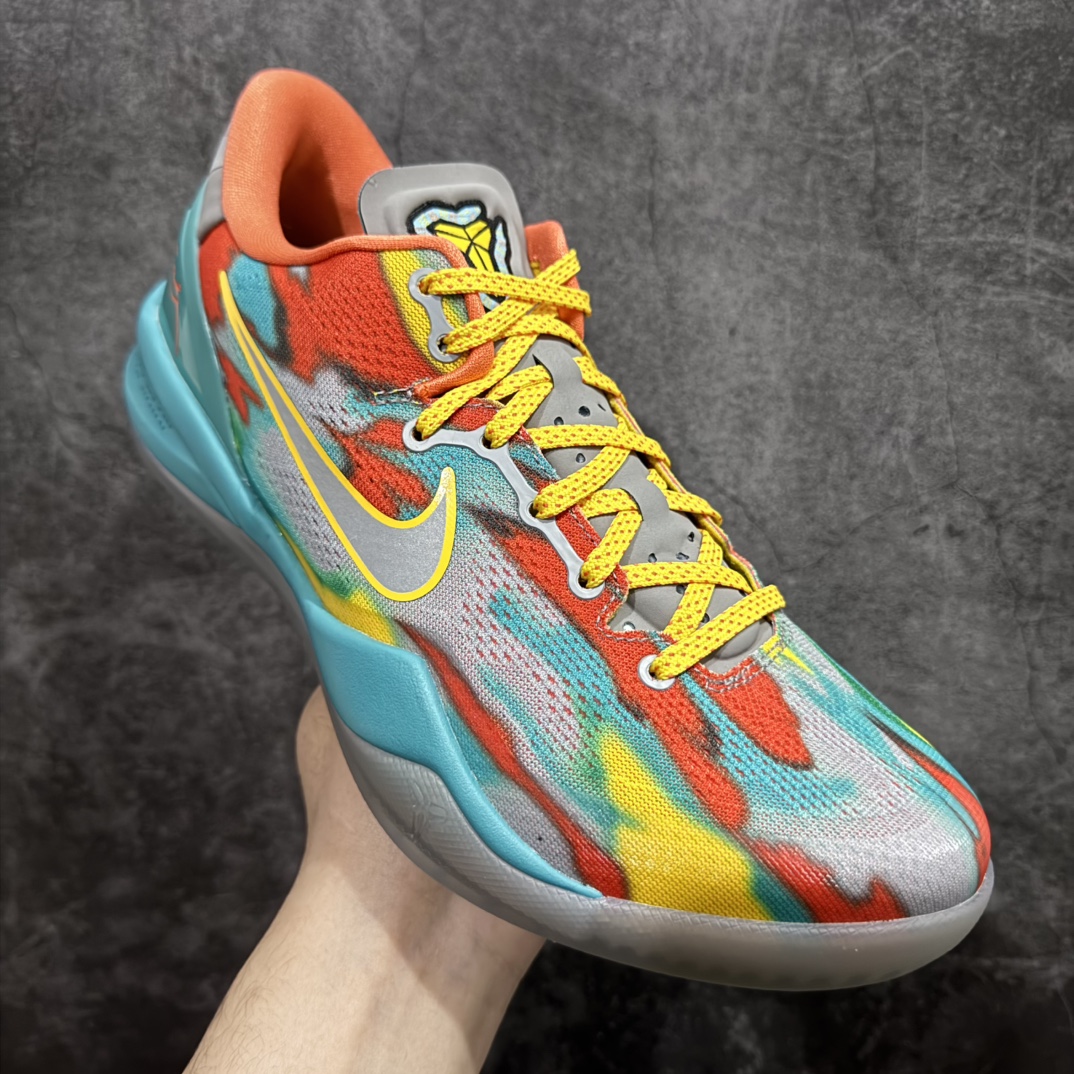 图片[3]-【GX纯原】Nk Kobe 8 \”SYSTEM\” 科比8代 男子实战篮球鞋 威尼斯海滩 FQ3548-001n完美复刻公司货  React科技鞋垫加持 实战配置直接拉满 原楦纸板开发 鞋身流线型、后跟塑形 区分土肥圆 原厂针织鞋面一针一线匹配原版 全身鞋材卡料色独家定制 唯一万针立体刺绣SWOOSH 真实底模最大50.5 实战利器 专供海外市场 独立原厂模具 首批不拼图大几率过验 亲测已过 支持各种高强度实战 无需担心 补货周期极长 脚宽建议买大半码 科比系列前掌偏窄 支持七天无理由退换  尺码: 40 40.5 41 42 42.5 43 44 44.5 45 45.5 46 47.5 48.5 49.5 50.5 编码：SL440470-莆田鞋批发中心