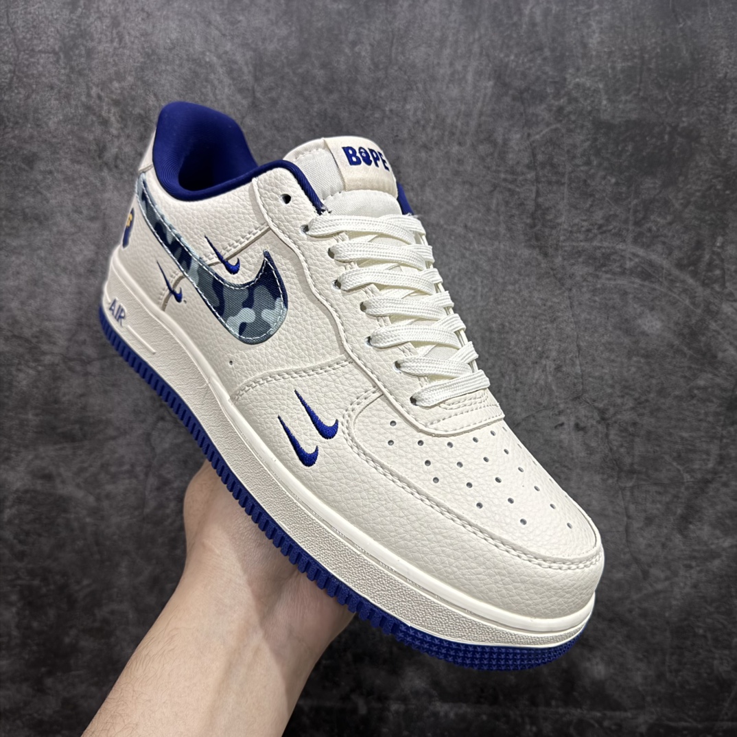 图片[3]-【定制版】Nk Air Force 1\’07 Low Bape联名-蓝四小勾 空军一号 低帮休闲板鞋 KK1988-036rn#原楦头原纸板 原装鞋盒 定制五金配件 内置全掌气垫 原厂鞋底 r 尺码：36 36.5 37.5 38 38.5 39 40 40.5 41 42 42.5 43 44 44.5 45  编码：HXS310320-莆田鞋批发中心