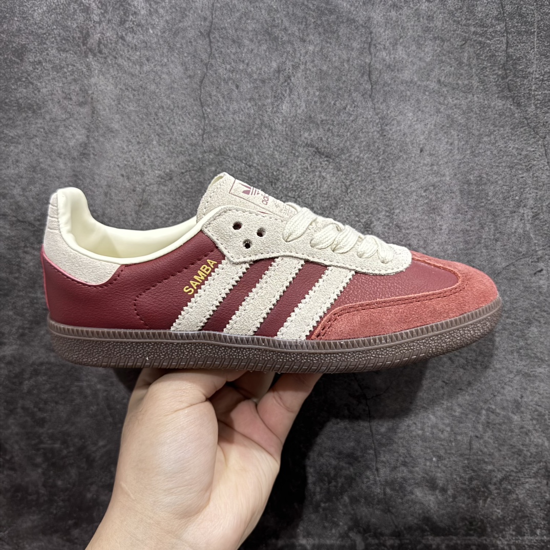 【正确版】Adidas Originals Samba OG桑巴舞系列绅士德训足球风百搭低帮休闲运动板鞋 安哥拉红 JI3216nn原楦原纸版开发n采用牛巴磨砂革组合纤维革鞋面材质n外置耐磨橡胶大底 正确细节n码数：35 35.5 36 36.5 37 38 38.5 39 40 40.5 41 42 42.5 43 44 45 编码：DZTB230250-莆田鞋批发中心