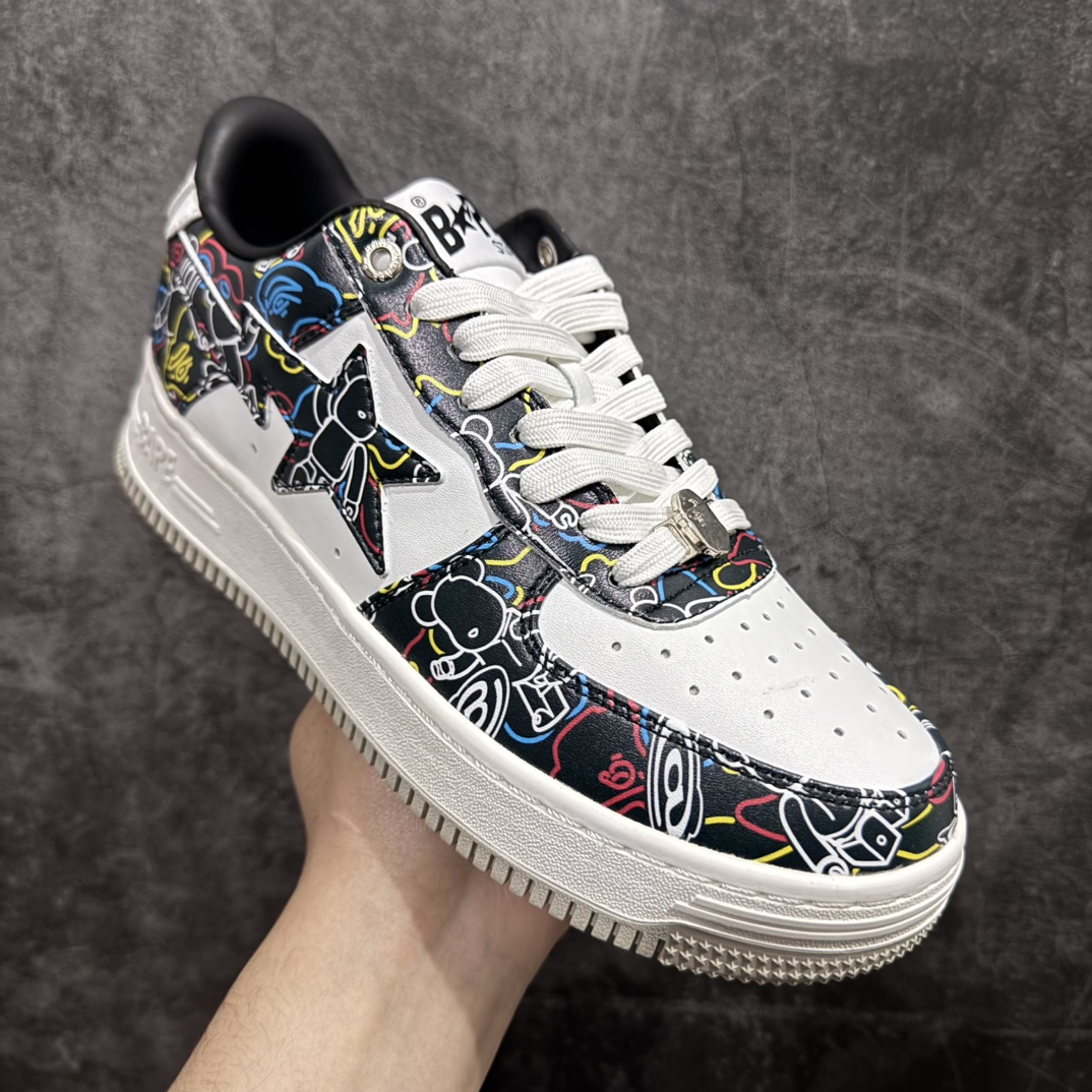 图片[3]-【纯原Y版】A BATHING APE STA  经典潮流 时尚板鞋 男女同款BAPE STA 是 Bape 旗下的一款运动鞋系列。BAPE STA 于 2002 年推出，该鞋款融合了 Bape 的品牌元素和风格，具有较高的辨识度。有各种丰富的颜色选择，满足不同消费者的喜好。Bape 作为著名的潮流品牌，BAPE STA 也带有浓厚的潮流感，受到许多潮流人士和明星的喜爱。对街头潮流文化产生了一定的影响。它不仅是一款运动鞋，更是潮流文化的一种象征。 尺码:36 36.5 37.5 38 38.5 40 40.5 41 42 42.5 43 44 44.5 45 46 编码：DF260280-莆田鞋批发中心