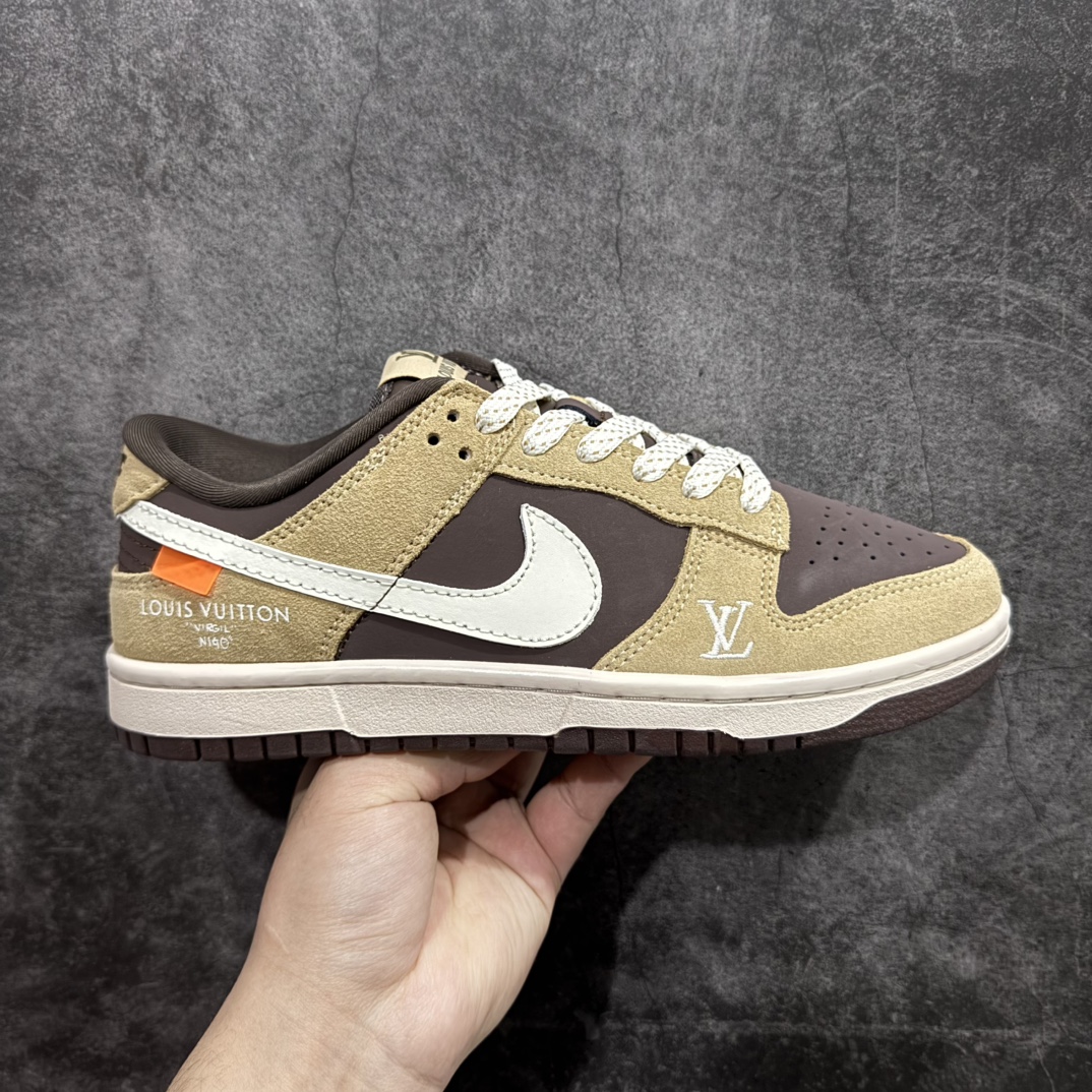 【定制版】Nk SB Dunk Low LV联名黄棕白 周年高端定制 低帮休闲板鞋n#高端定制鞋盒 原装头层材料 独家版型蒸餾加工n大厂纯原品质出货 超高清洁度 皮料切割干净无任何毛边 细节完美 n原厂OrthoLite（欧索莱）缓冲环保去味海绵鞋垫‼️ 货号：CH8311-271 尺码：36 36.5 37.5 38 38.5 39 40 40.5 41 42 42.5 43 44 44.5 45 编码：QF280300-莆田鞋批发中心