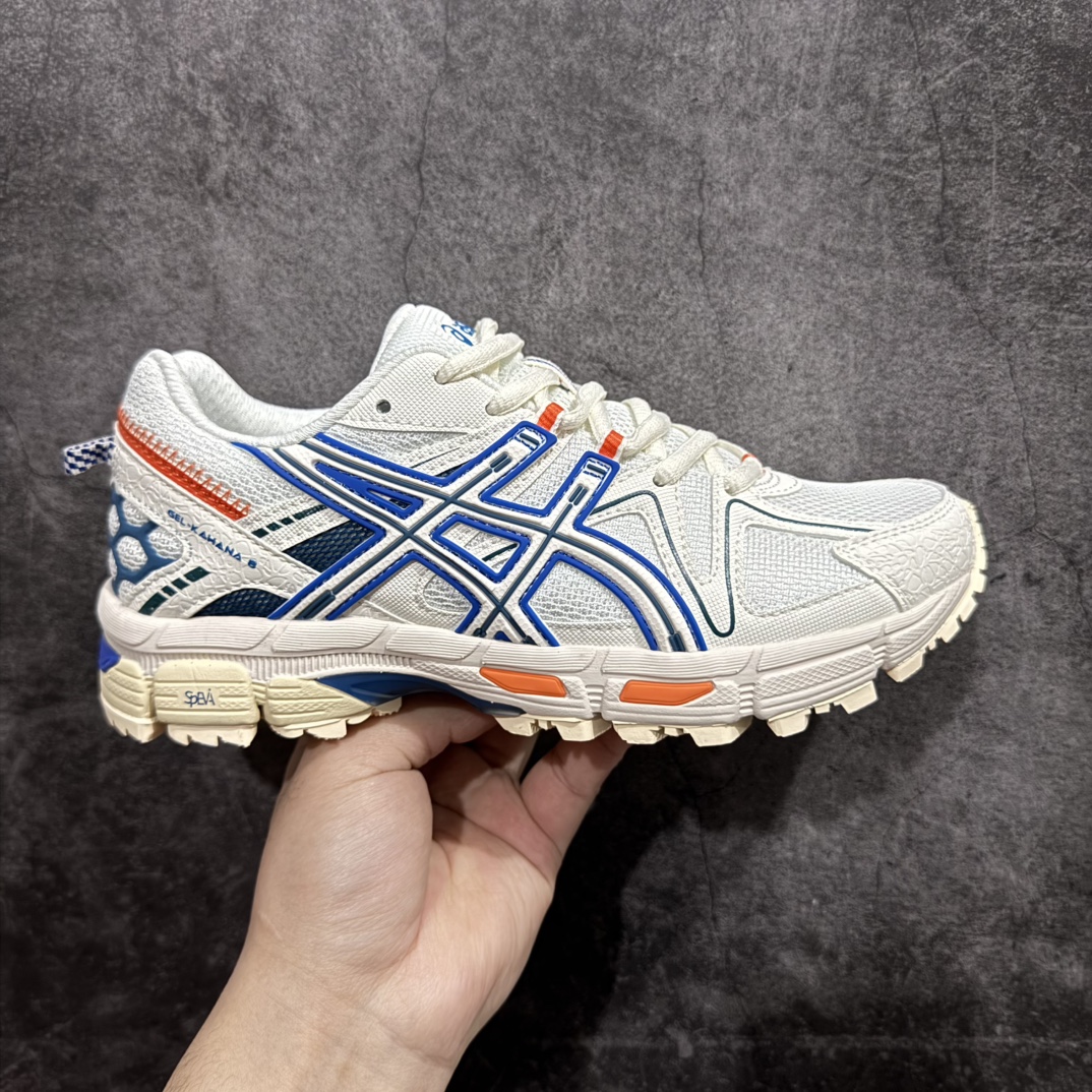 【纯原PB版本】ASICS GEL-KAHANA K8 亚瑟士越野跑步鞋抓地稳定运动鞋缓震耐磨跑鞋GEL-KAHANA系列为实用级越野跑鞋 融合机能和户外潮流强势回归 核心科技GEL内置于后跟 配合SPEVA弹性中底 减轻落地时地面对脚部的冲击力 中底内侧DYNAMIC DUOMAX 双密度防倾斜装置和中足补强结构 以及后跟几何形状构造 多方面支撑保护 AHAR耐磨橡胶大底 配合沟槽纹路设计 增强抓地力 后足GEL缓冲系统 减轻冲击时的冲击 实现平稳过渡 Trusstic系统 减少鞋底的重量 同时保留了鞋子结构的完整性 尺码：36 37 37.5 38 39 39.5 40 40.5 41.5 42 42.5 43.5 44 44.5 45 编码：KJ230250-莆田鞋批发中心