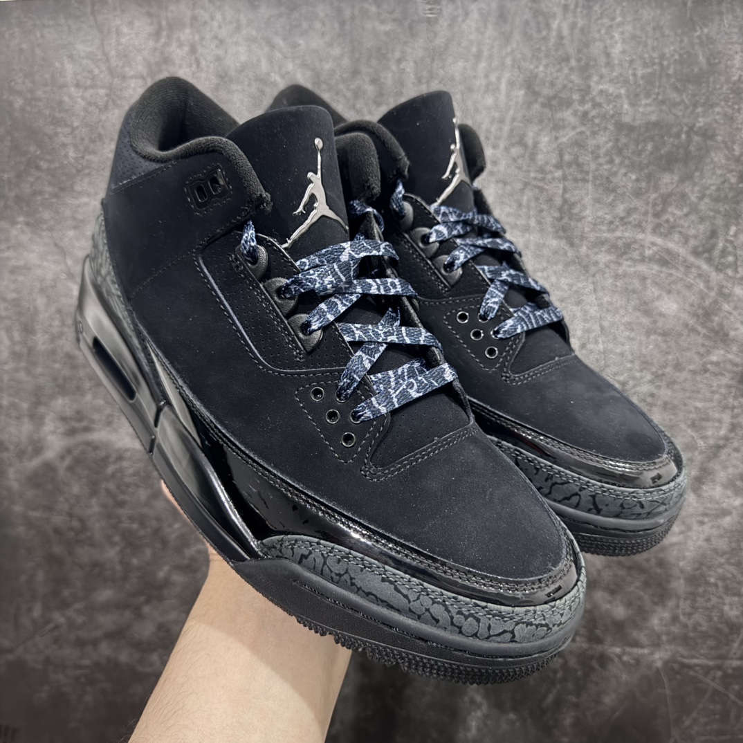 【原厂版】Air Jordan AJ3 Retro 纯黑 黑猫 CT8532-001n原厂皮料 原装细纹磨砂爆裂纹n原楦原纸板开发 确保原汁原味原厂皮料质感色泽绝无偏差完美中底拉帮 原厂中底钢印 原档案大底 如假白送 大底纹路气垫通透度PU的回弹性均百分百还原原厂电绣鞋舌飞人刺绣针数立体讲究精细欢迎对比正品原鞋  尺码：40-47.5 编码：X10380420-莆田鞋批发中心