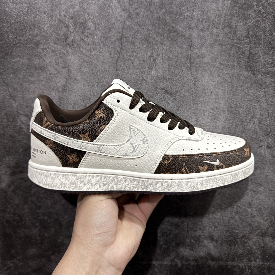 【定制版】Nike Court Vision Low x Louis Vuitton 白棕老花小钩n休闲运动板鞋 纯原版本n低帮百搭透气休闲运动板鞋，经典耐用的设计n兼顾舒适脚感和出众风范，演绎匠心之作n结构性的支撑贴合感结合复古篮球设计，塑就场外全明星风范官方货号: FD5188 120n码数：36 36.5 37.5 38 38.5 39 40 40.5 41 42 42.5 43 44 44.5 45 编码：CC260280-莆田鞋批发中心