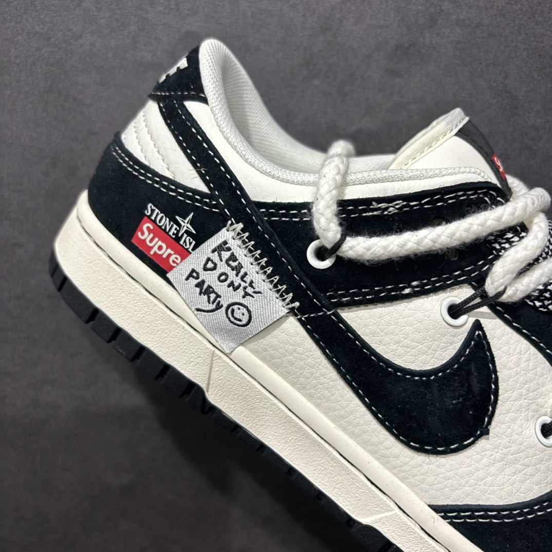 图片[6]-【定制版】Nk SB Dunk Low Supreme x 石头岛三方联名 绑带贴布黑勾 周年高端定制 低帮休闲板鞋 YX5066-202rn#定制鞋盒 大厂纯原品质出货 超高清洁度 皮料切割干净无任何毛边 细节完美 r 尺码：36 36.5 37.5 38 38.5 39 40 40.5 41 42 42.5 43 44 44.5 45 编码：HXS340360-莆田鞋批发中心