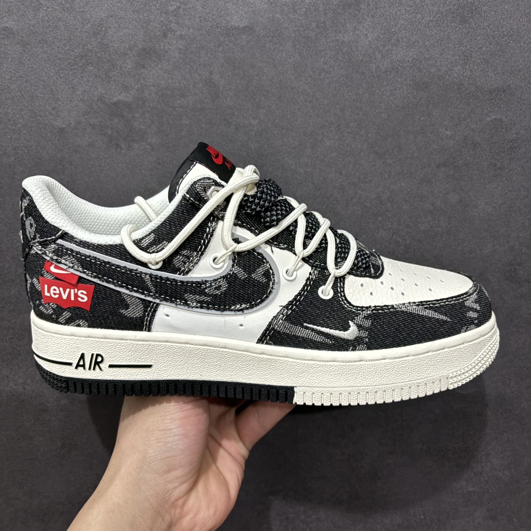 【定制版】Nk Air Force 1\’07 Low 李维斯联名 黑牛仔抽绳 空军一号低帮休闲板鞋rn#原楦头原纸板 原装鞋盒 定制五金配件 内置全掌气垫 原厂鞋底 r 货号：SJ1198-800 尺码：36 36.5 37.5 38 38.5 39 40 40.5 41 42 42.5 43 44 44.5 45  编码：HXS310320-莆田鞋批发中心