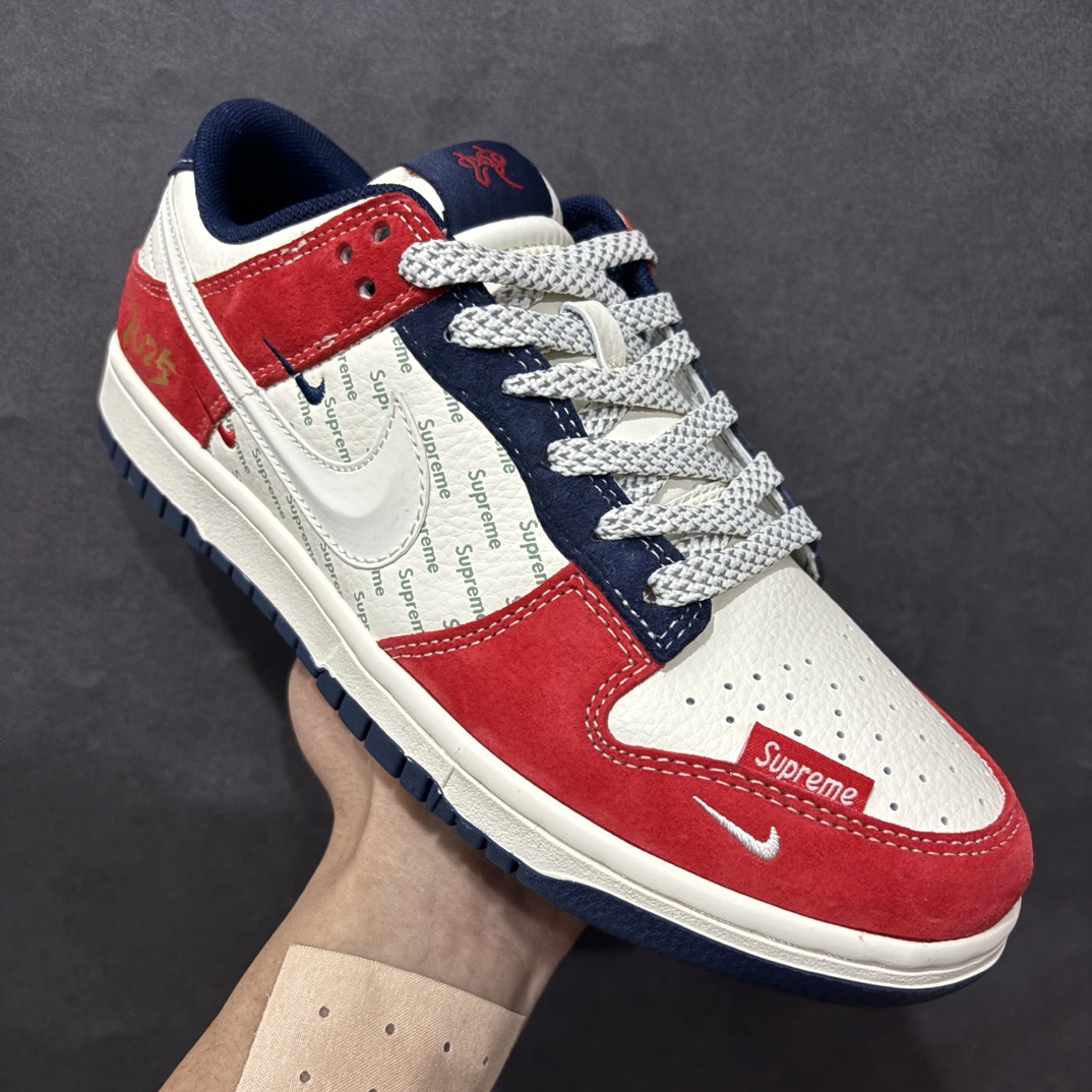 【定制版】Nk SB Dunk Low Supreme联名-中国红3D白勾 周年高端定制 低帮休闲板鞋 FC1688-209