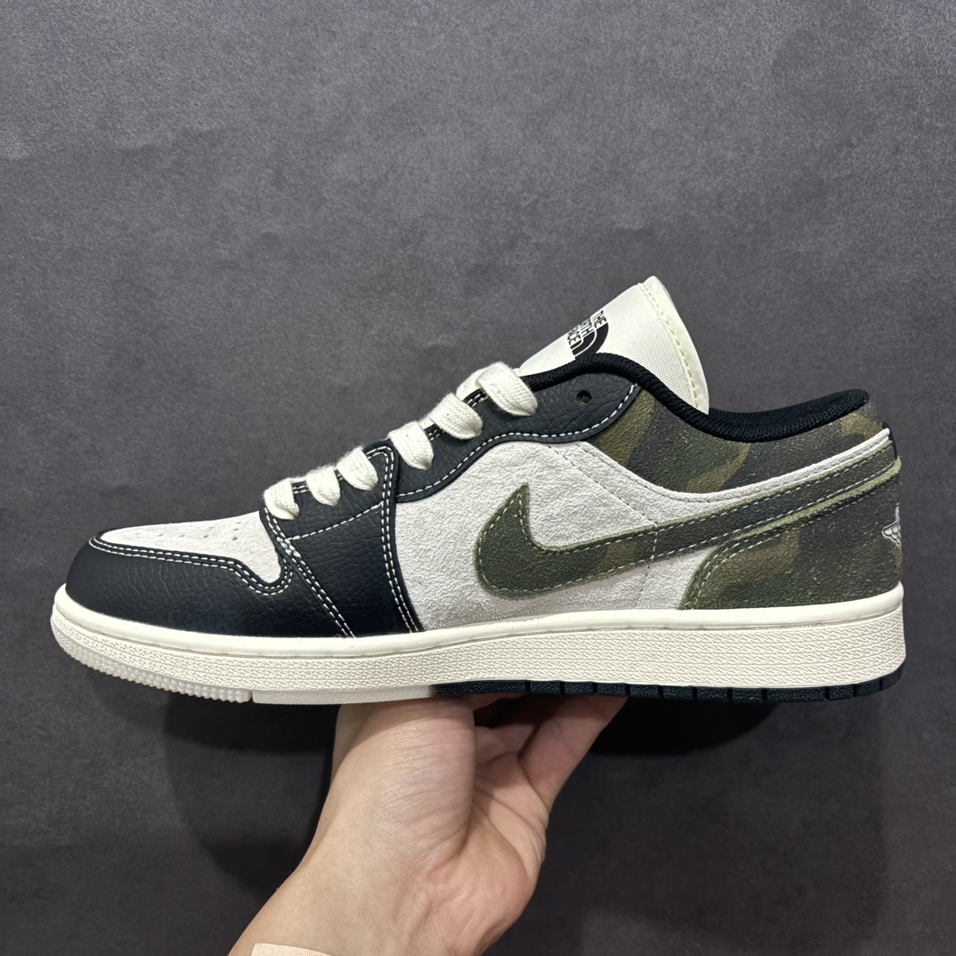 图片[2]-【定制版】Air Jordan 1 Low AJ1 乔1 北面联名 暗黑迷彩 高端定制 低帮复古篮球鞋 DM9188-013rn#定制鞋盒 大厂纯原品质出货 超高清洁度 皮料切割干净无任何毛边 细节完美 r 尺码：36 36.5 37.5 38 38.5 39 40 40.5 41 42 42.5 43 44 44.5 45  编码：HXS340360-莆田鞋批发中心