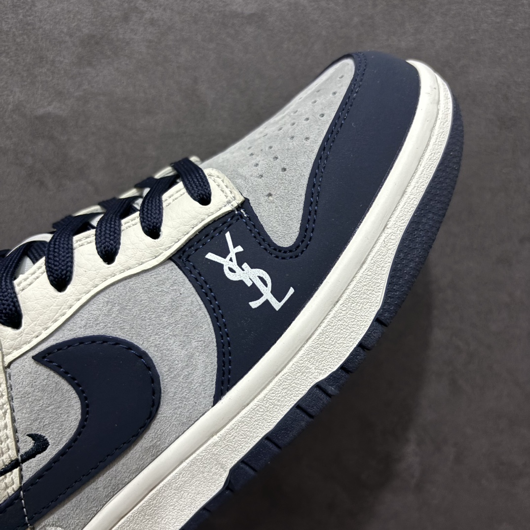 图片[5]-【定制版】NIKE SB Dunk Low 圣罗兰联名深蓝三钩 低帮休闲运动板鞋n原装头层材料 独家版型蒸餾加工帶來的是更好的视觉和脚感体验大厂纯原品质出货 清洁度 电绣工艺 皮料切割干净无任何毛边 细节完美货号：GF2409-172  尺码：36 36.5 37.5 38 38.5 39 40 40.5 41 42 42.5 43 44 45 编码：QF220240-莆田鞋批发中心