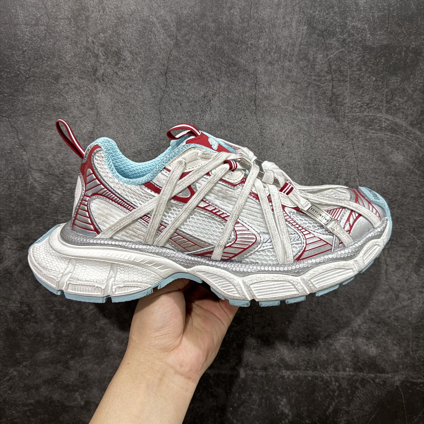 450 XA版巴黎3XL 蜘蛛侠绑带 Balenciaga巴黎世家 24ss 绑带做旧款 巴黎十代网眼潮流百搭低帮老爹鞋 黑色