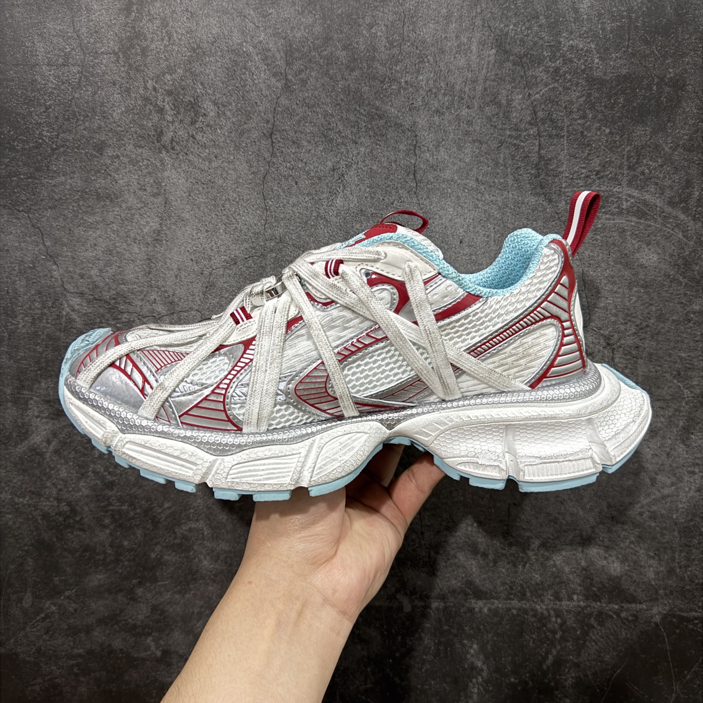 450 XA版巴黎3XL 蜘蛛侠绑带 Balenciaga巴黎世家 24ss 绑带做旧款 巴黎十代网眼潮流百搭低帮老爹鞋 黑色