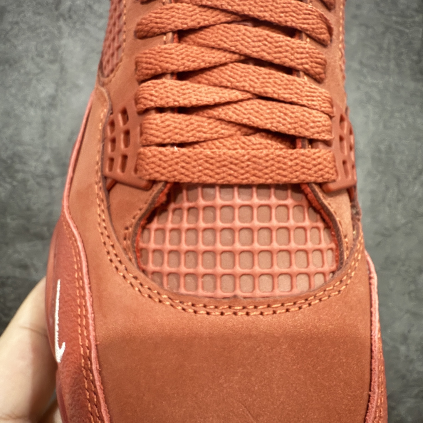 图片[5]-【原厂版】 Nigel Sylvester x Air Jordan AJ4 “Brick by Brick” 联名红砖 货号：HF4340-800 全新升级改良 原鞋原楦原纸板同源开发 完美呈现乔4的版型 内侧正确双色网格 还原细节 原厂皮料 正确气垫颜色 正确网格工艺 正确拉帮工艺 全鞋原装材料制作 原档案原模具打造 支持全方位与正品对比 尺码：40 40.5 41 42 42.5 43 44 44.5 45 46 47.5-选品中心