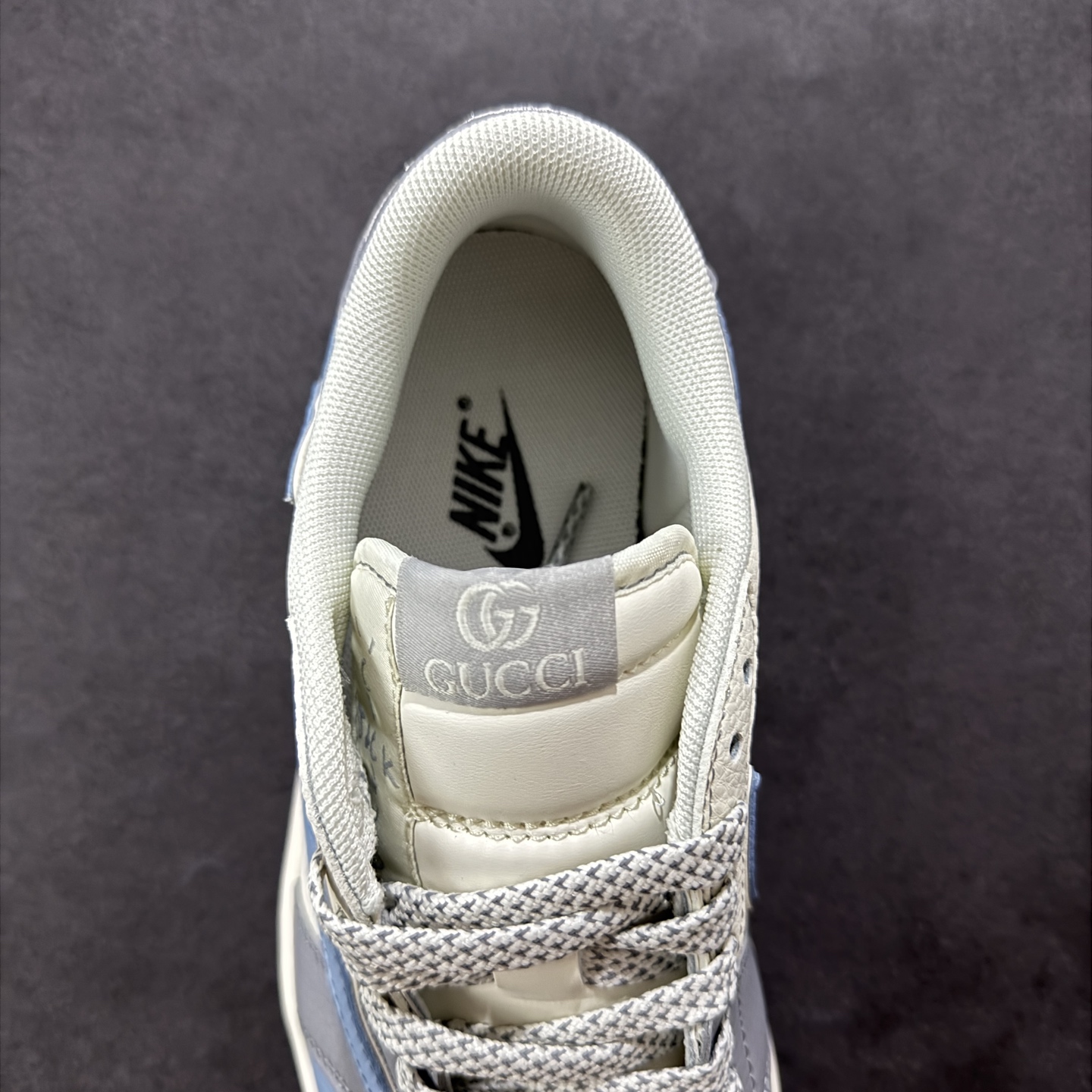 280 定制版Travis Scott x Fragment Design x Air Jordan 1 Low SP AJ1 古驰联名 米灰蓝 低帮文化休闲板鞋 ZH2598-241