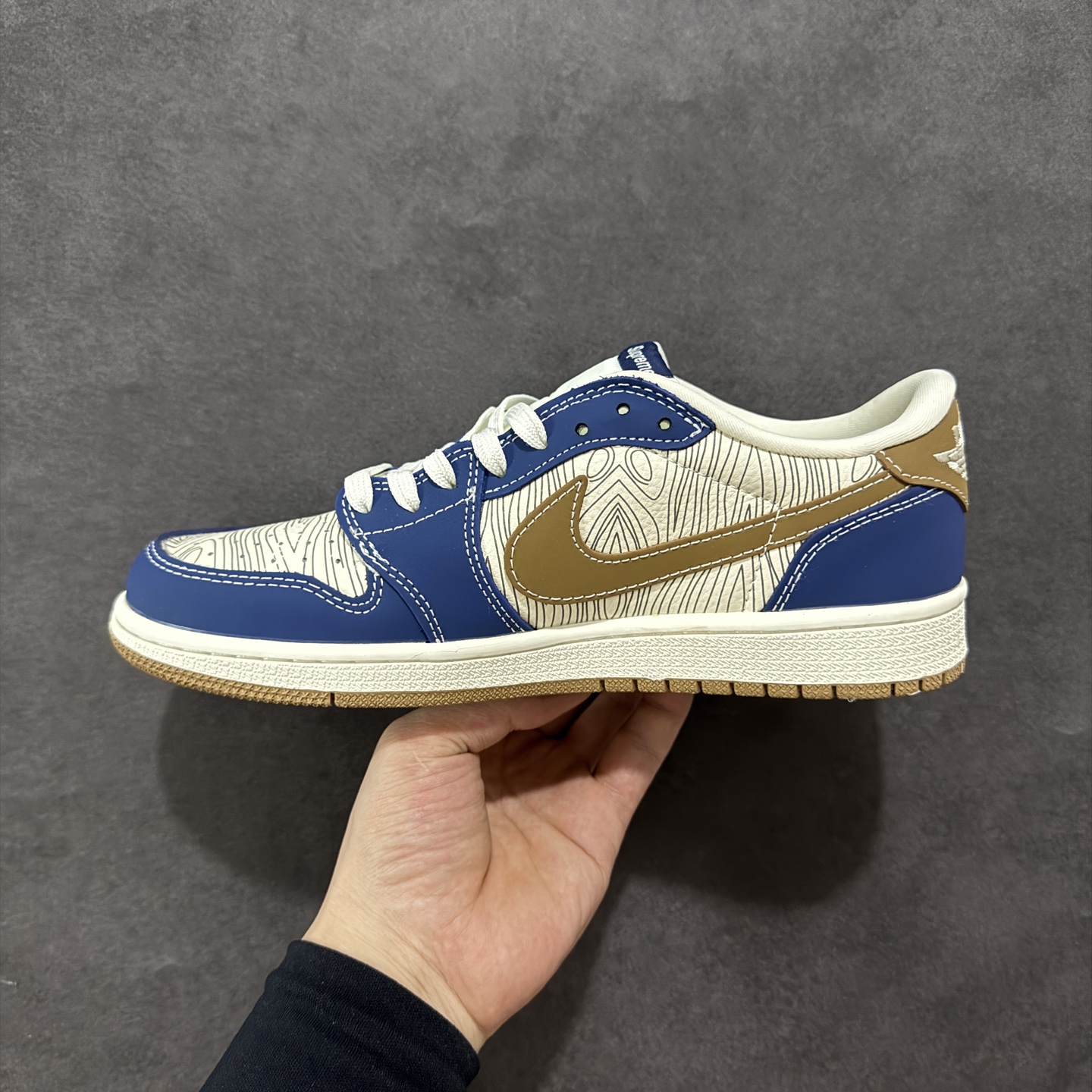 280 定制版Travis Scott x Fragment Design x Air Jordan 1 Low SP AJ1 FOG联名 波纹鬼脸 低帮文化休闲板鞋 XS2024-007