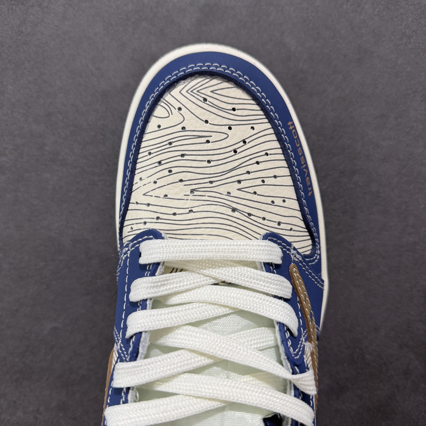 280 定制版Travis Scott x Fragment Design x Air Jordan 1 Low SP AJ1 FOG联名 波纹鬼脸 低帮文化休闲板鞋 XS2024-007