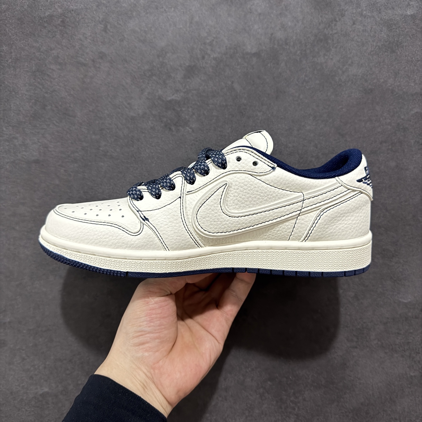 280 定制版Travis Scott x Fragment Design x Air Jordan 1 Low SP AJ1 斯图西联名 灰线火焰 低帮文化休闲板鞋 ZH2598-230