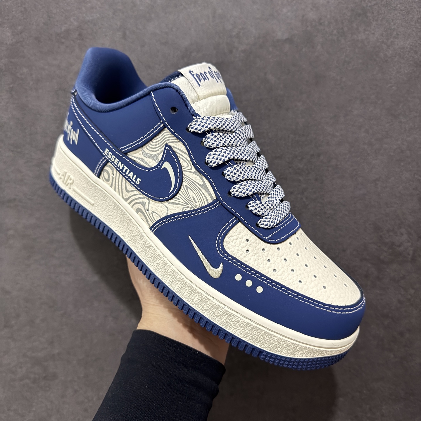 260 定制版Nike Air Force 1'07 Low FOG联名 米蓝波纹 空军一号低帮休闲板鞋 KK1988-079
