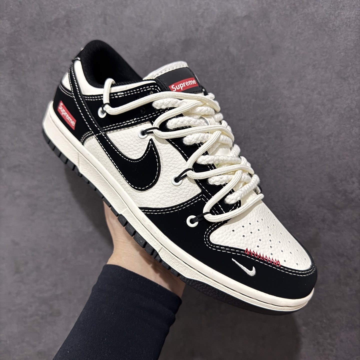 300 定制版Nike SB Dunk Low SUP系列 绑带黑白黑勾 周年高端定制 低帮休闲板鞋 YX5066-280