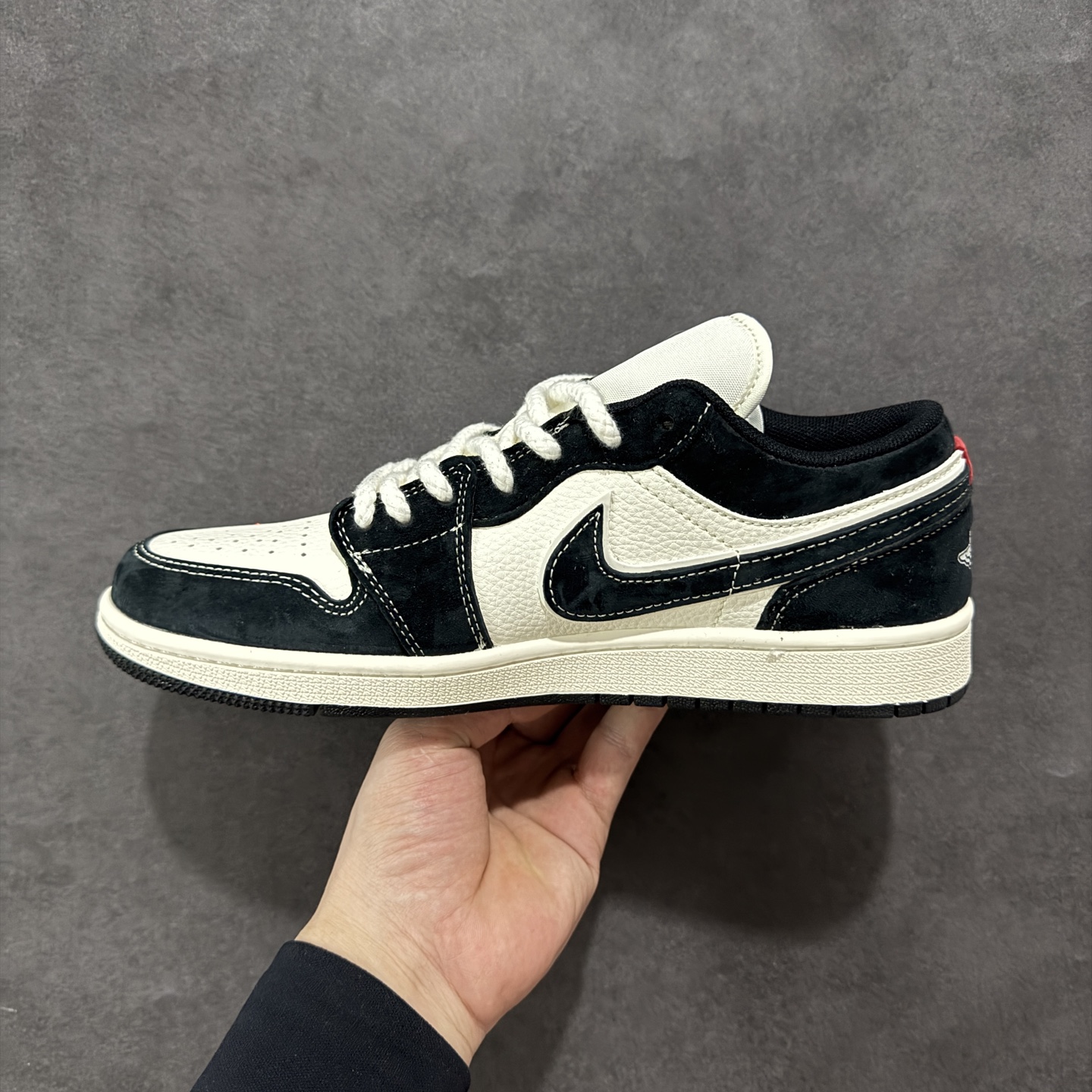 280 定制版Air Jordan 1 Low AJ1 乔1 斯图西联名 米黑黄织布标 高端定制 低帮复古篮球鞋 YX5066-302